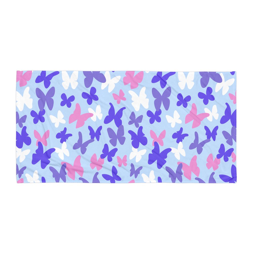 Pastel Butterfly Pattern Beach Towel product image (1)