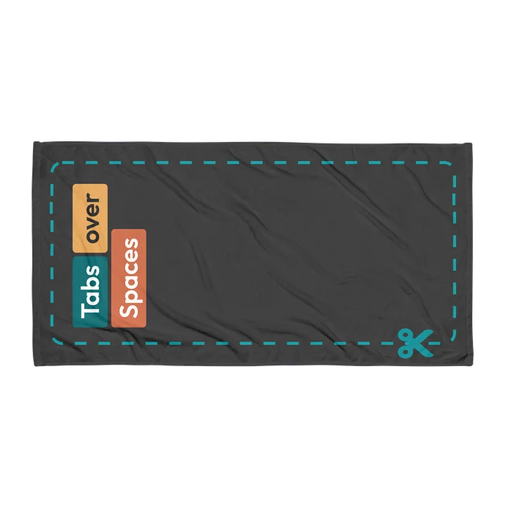 Tabs over spaces grey black Beach Towel product image (1)