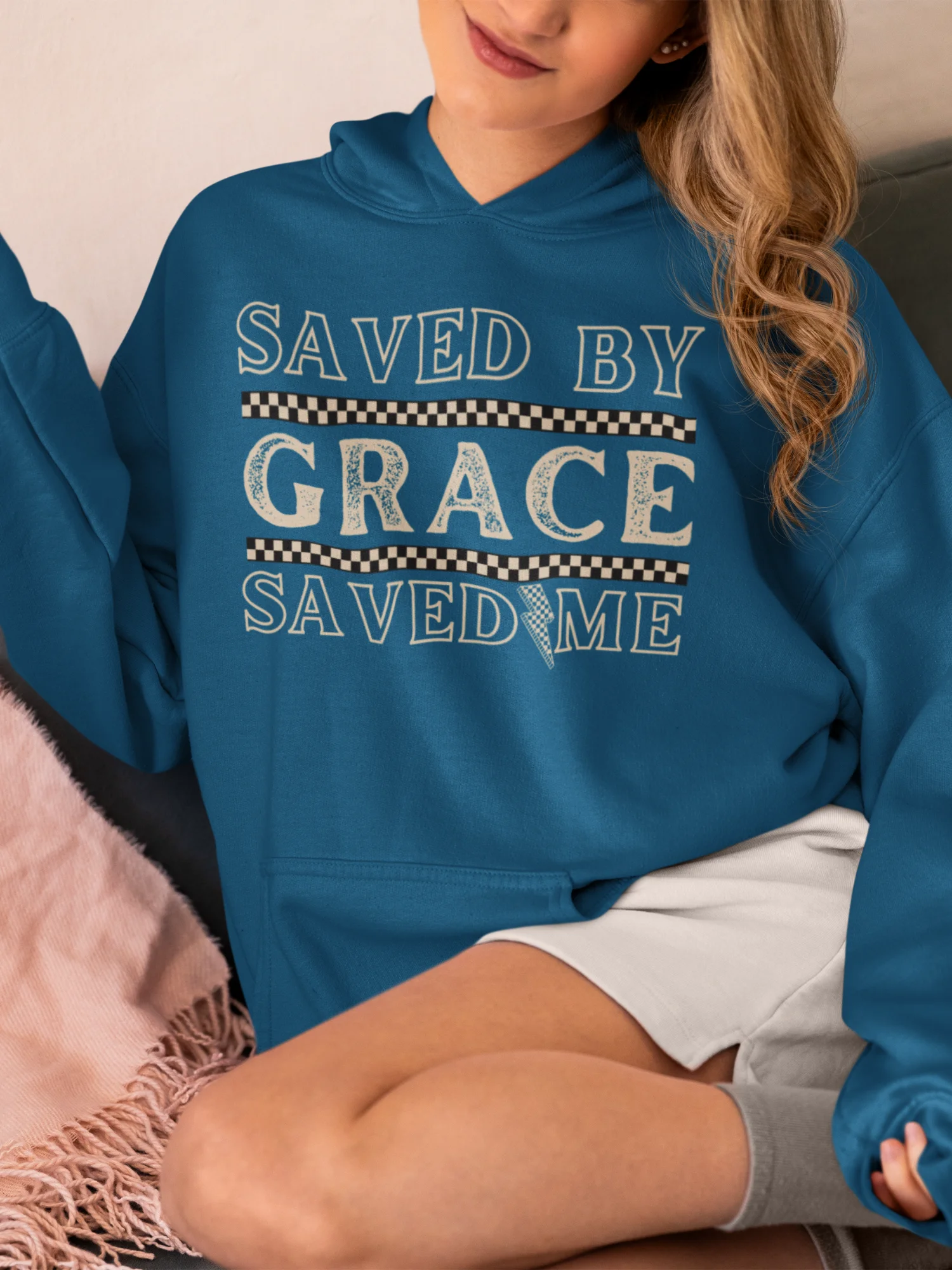 Saved By Grace, Grace Saved Me Christian Faith Hoodie product image (1)