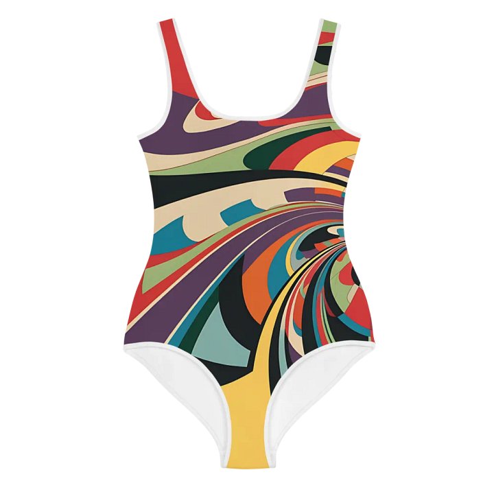 Abstract Lithographic Pattern Design Youth One Piece Swimsuit - V12 product image (1)
