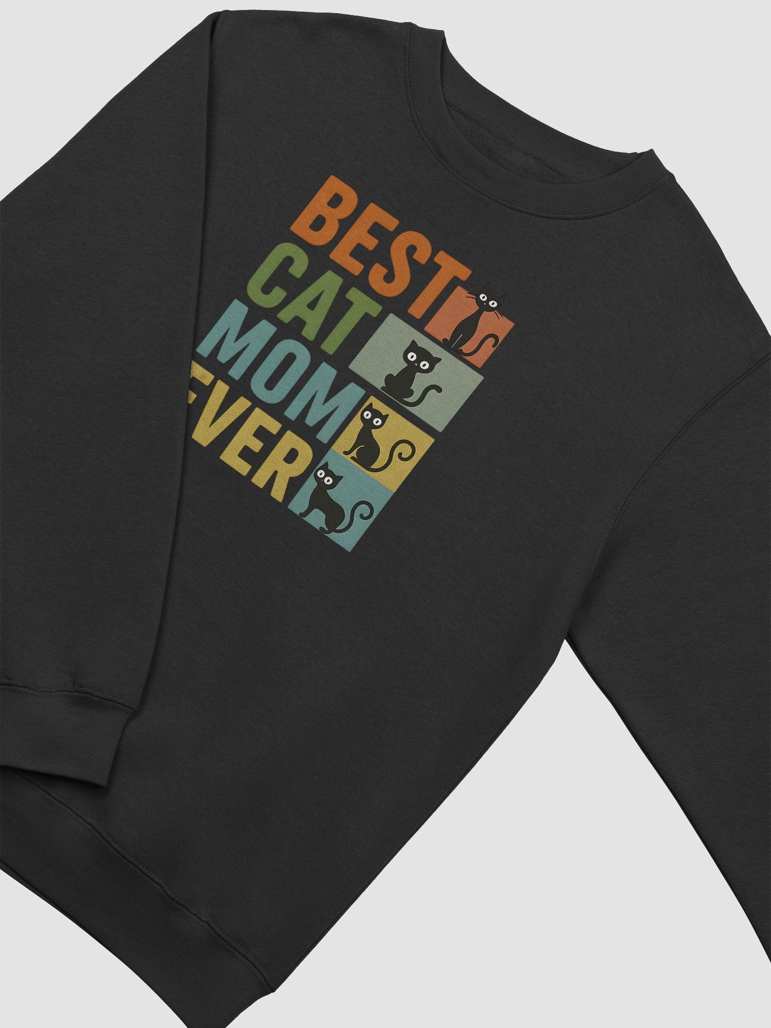 Best Cat Mom Ever Crewneck Sweatshirt – Retro Cat Lover Gift for Women product image (2)