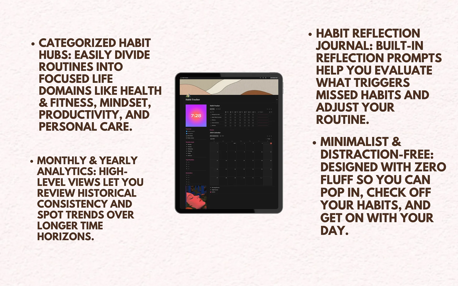 Aesthetic Notion Habit Tracker product image (3)