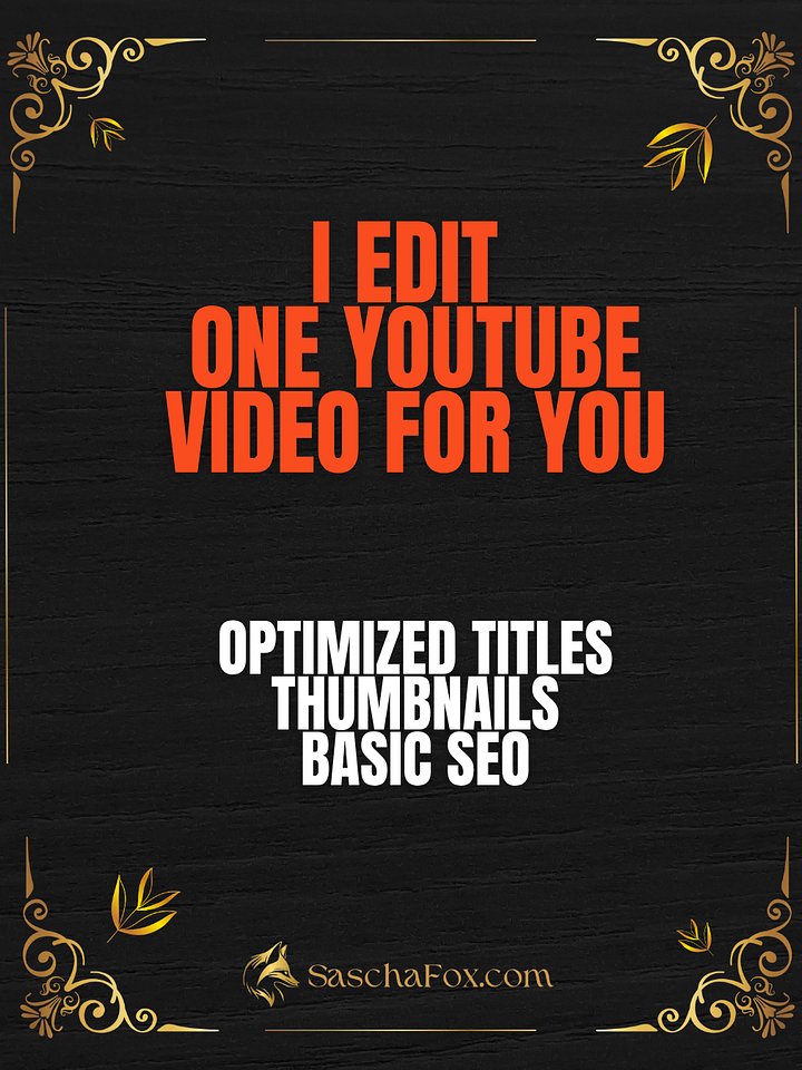 YouTube Video Editing – Single Project product image (1)