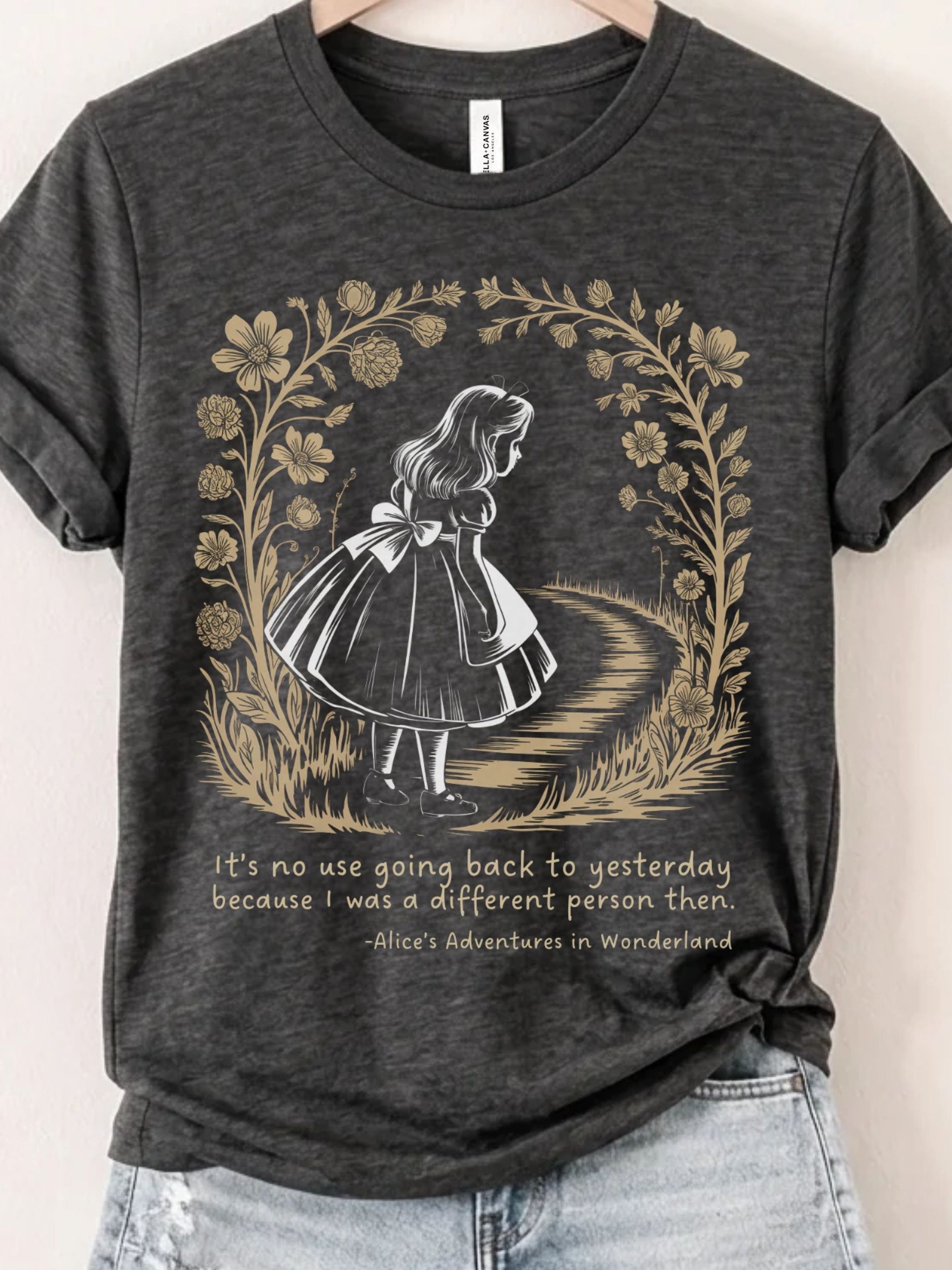 Alice in Wonderland Shirt, Different Person Quote Tee, Lewis Carroll Literary Graphic product image (1)