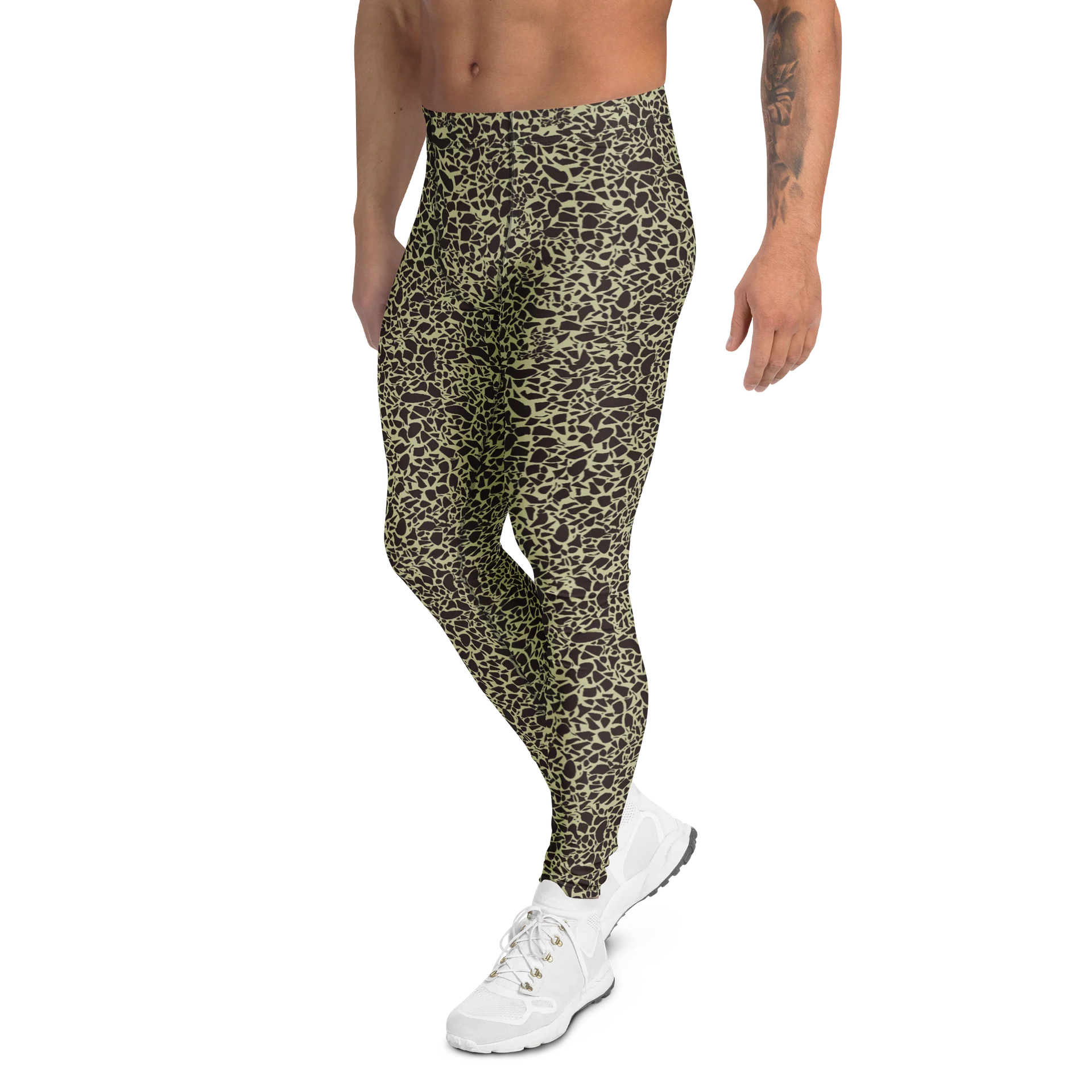 Minimalist Men's Leggings Mosaic Abstract Pattern product image (4)