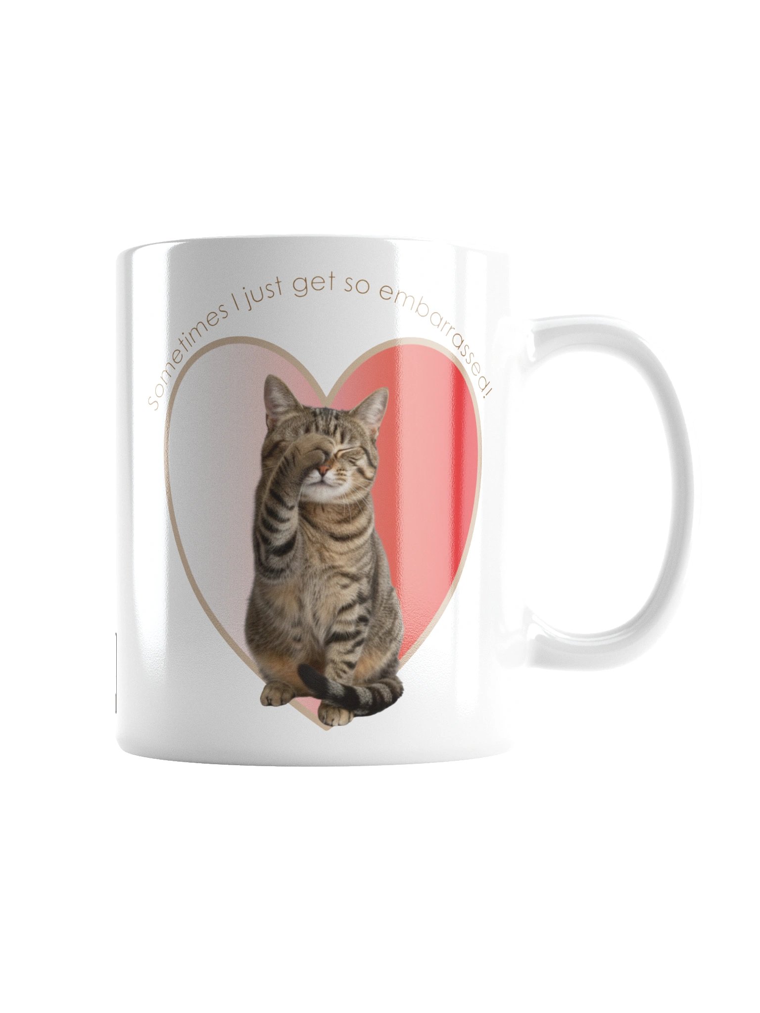 Adorable cat mug says: "Sometimes I just get so embarrassed!" product image (4)