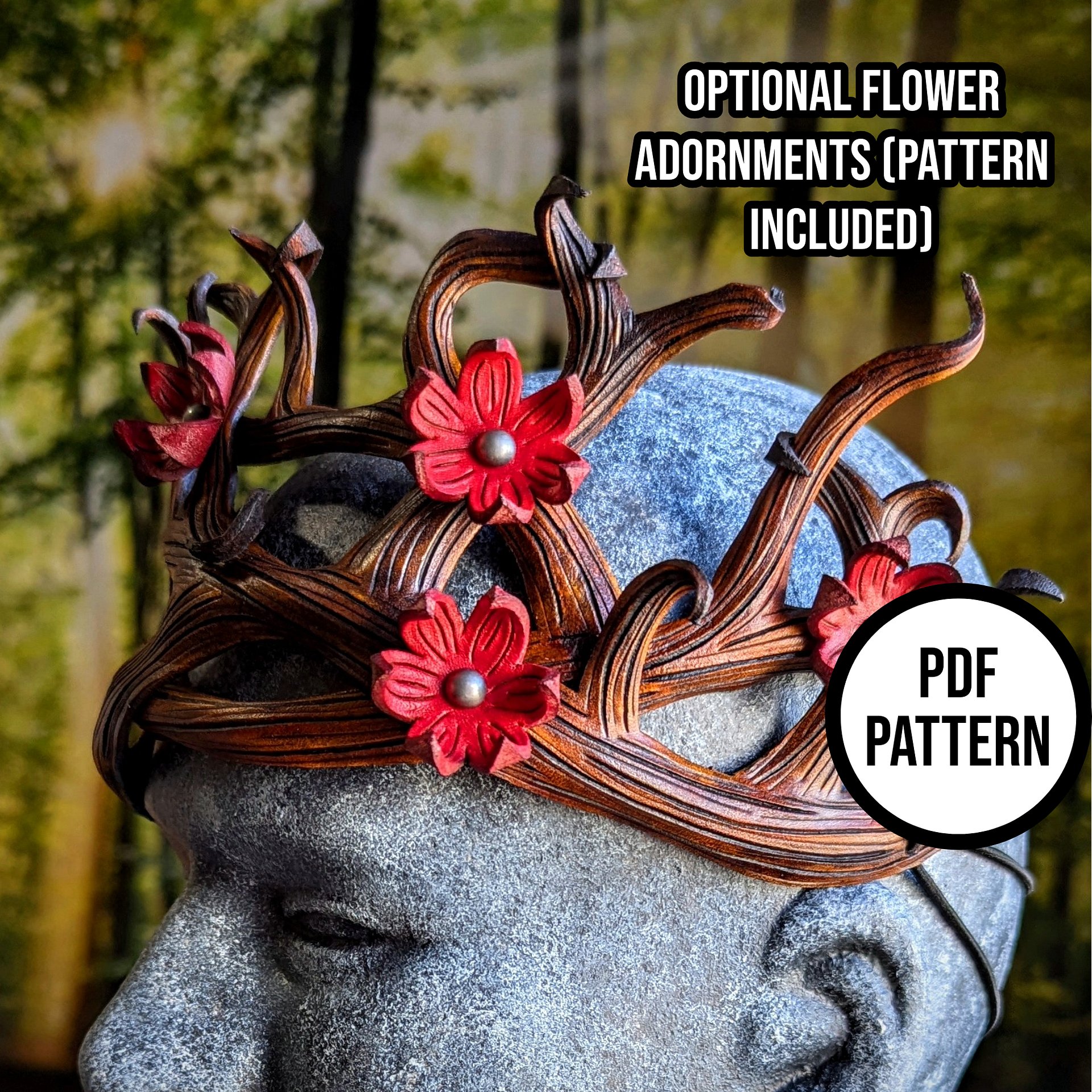 Autumn Elven King Crown - PDF Pattern for Leather product image (5)
