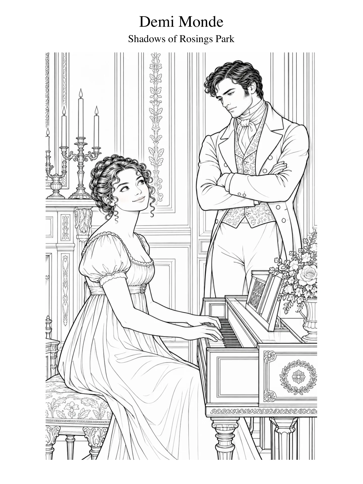 Coloring Page - Steamy JAFF Pride and Prejudice Variations - Demi Monde — Shadows of Rosings Park product image (1)