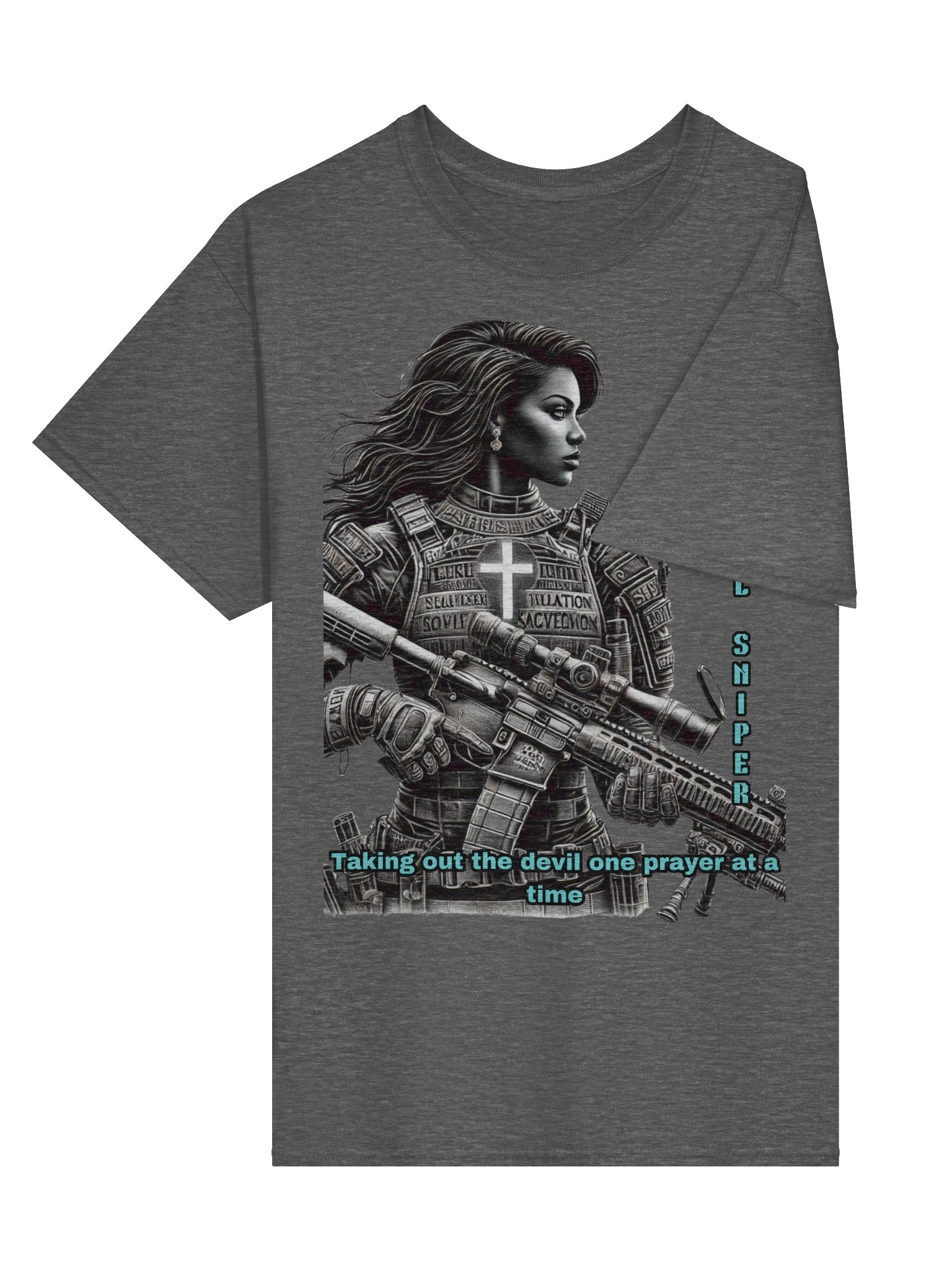 Spiritual Sniper Christian Faith Apparel Taking Out the Devil One Prayer at a Time Kingdom Warrior Design product image (13)