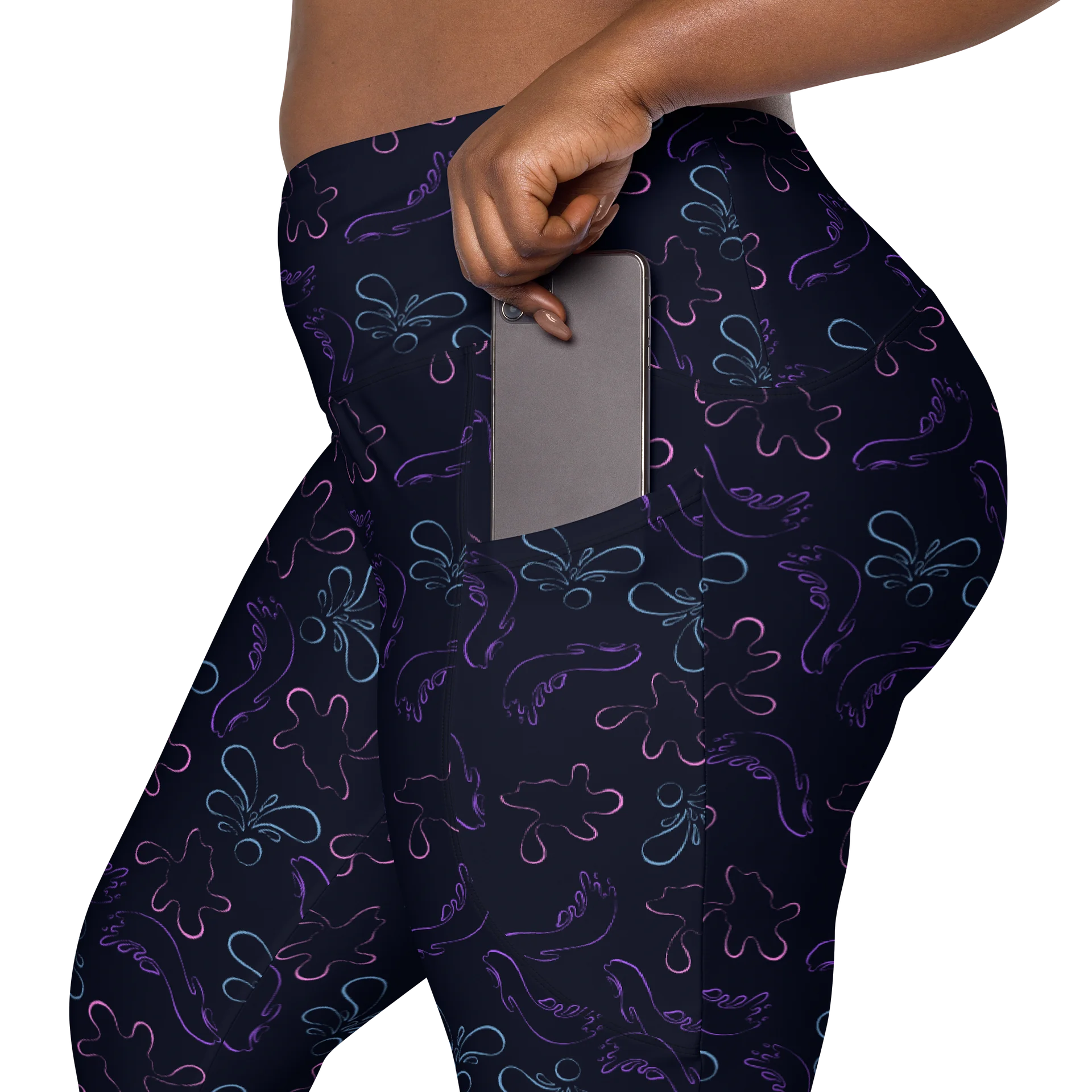 Vibrant Neon Contour Splash Leggings for Workouts product image (7)
