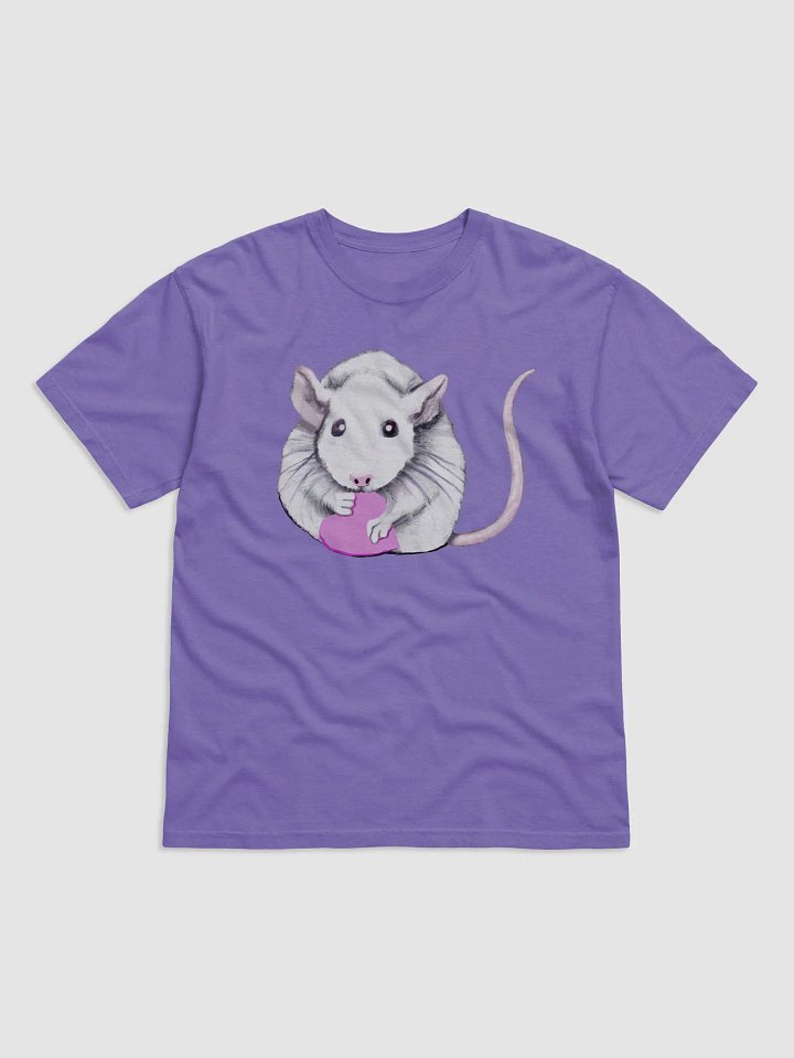 White rat with heart t shirt product image (29)
