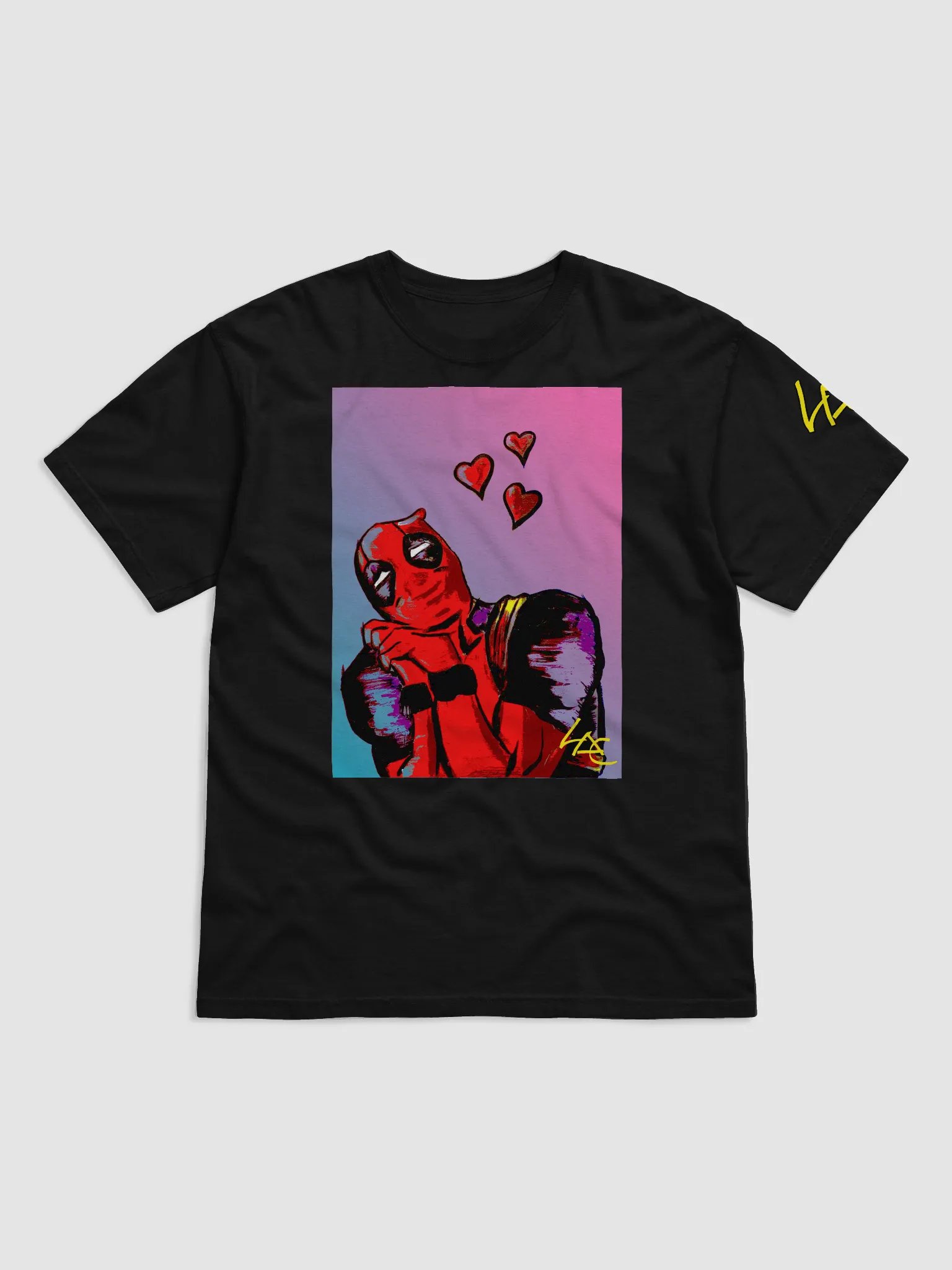 Deadpool Hearts Blue2Pink T-Shirt product image (1)