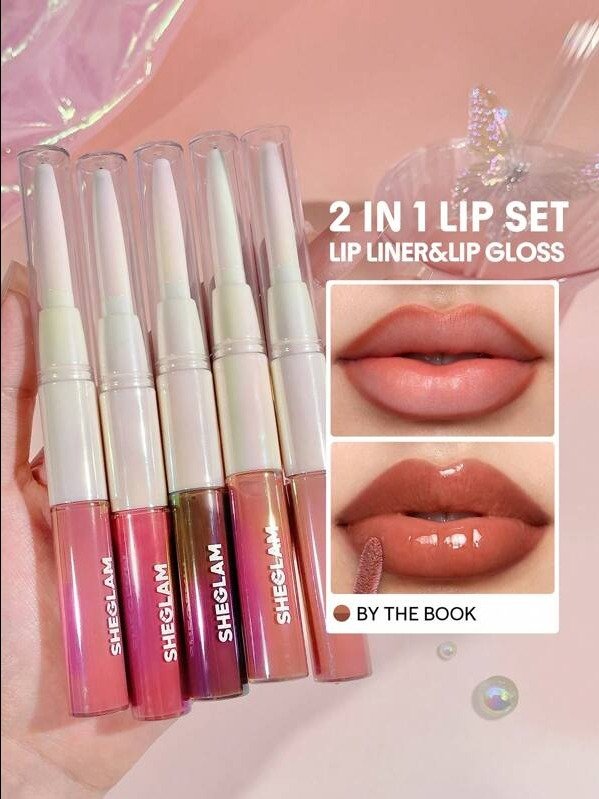 Lip Rules Liner & Gloss Pen-Golden Rule 2-In-1 Moisturizing Liquid Lipstick Dewy High Pigment Lipliner Lip Combo Hydrating Reduce Lip Fine Lines Lip Makeup Lip Combo Brand Beauty Makeup product image (1)