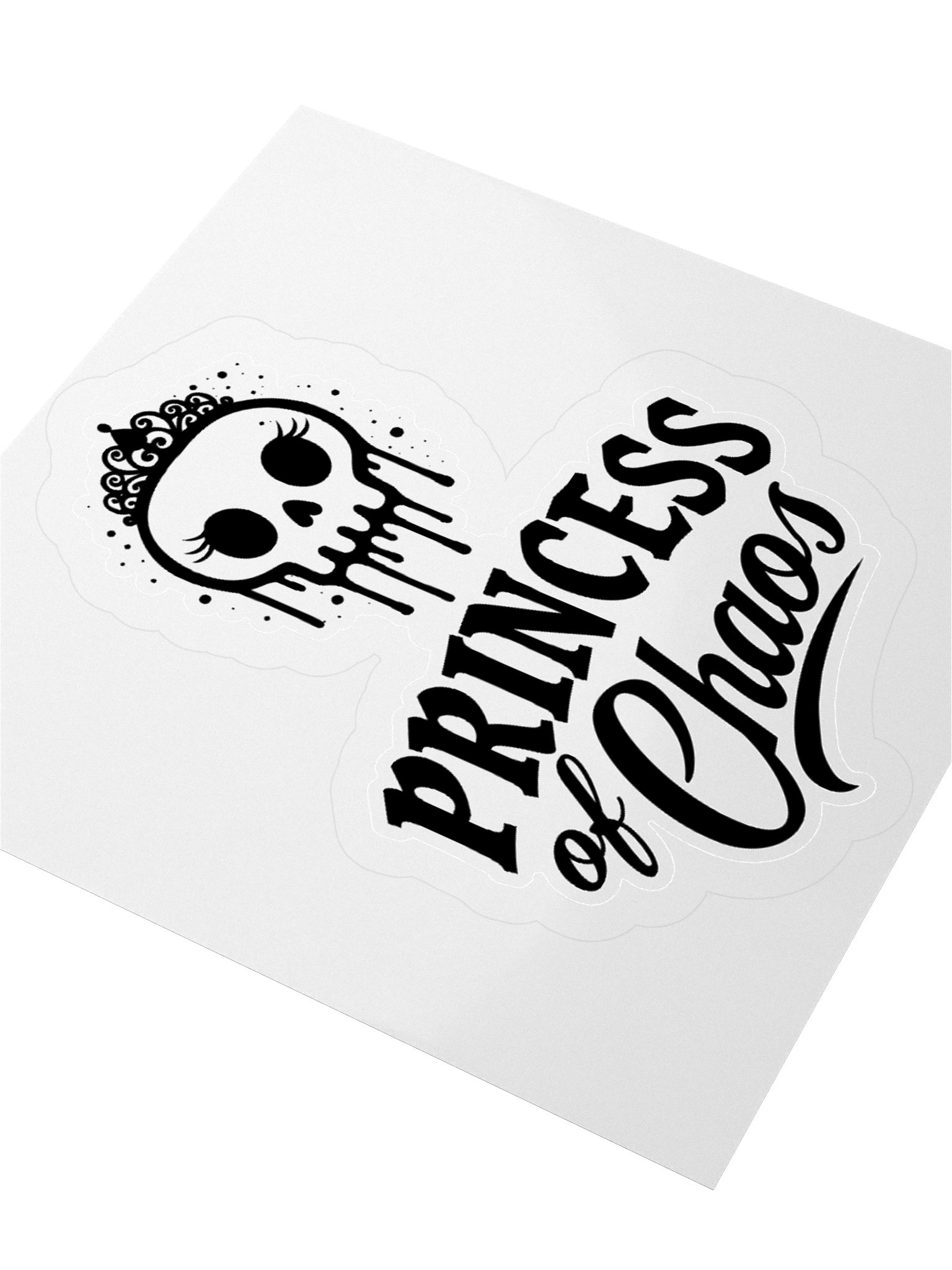 Princess of Chaos Skull Sticker - Black product image (3)