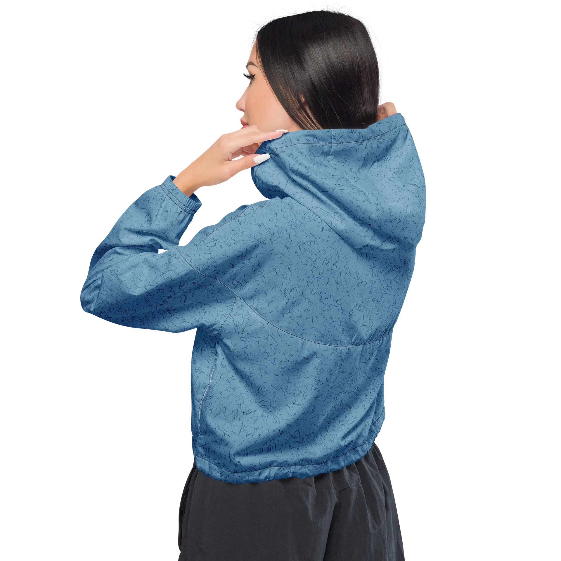 Blue Speckled Cropped Windbreaker product image (10)