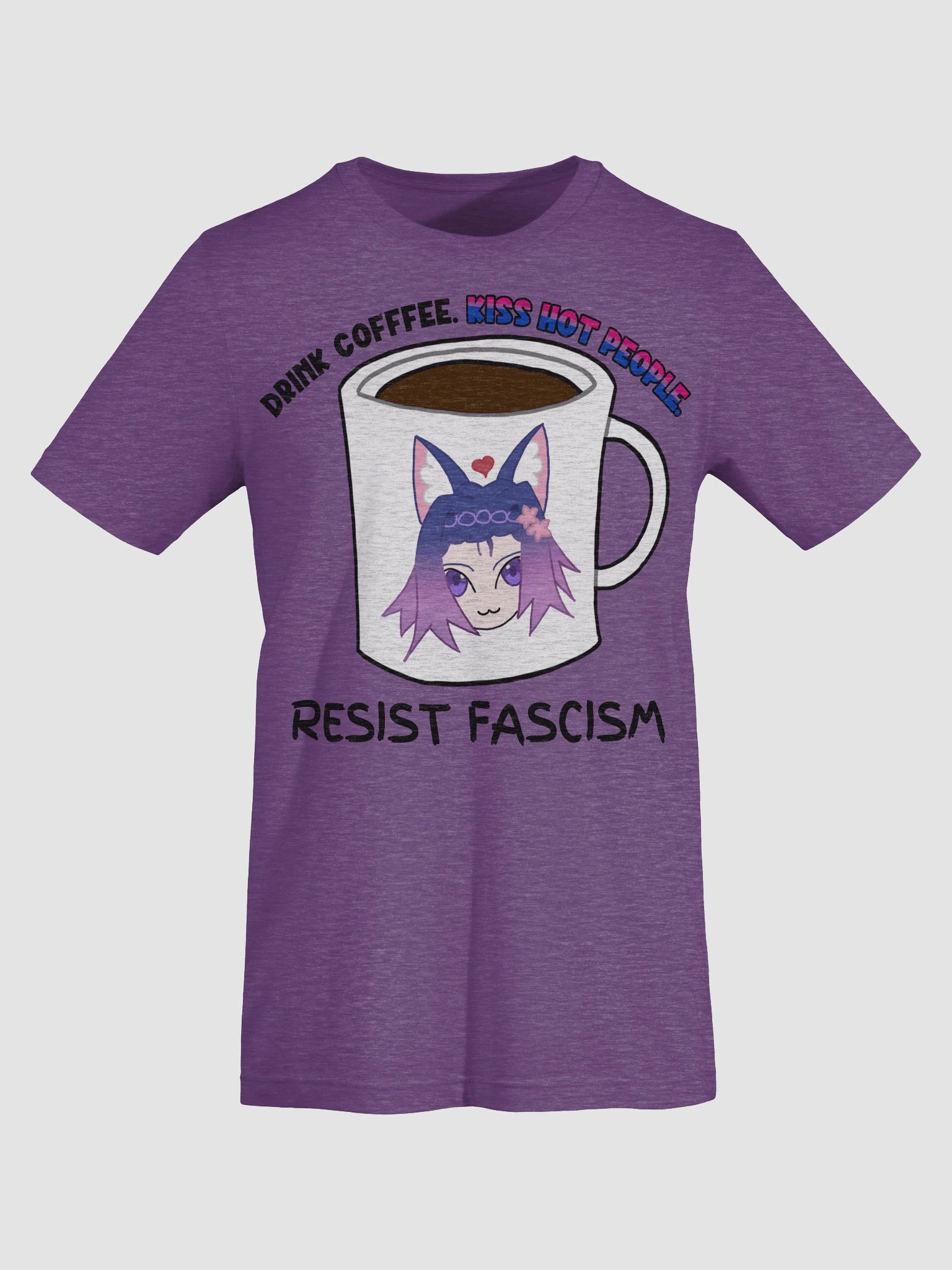 Drink Coffee. Bi Kiss Hot People. Resist Fascism Shirt product image (4)