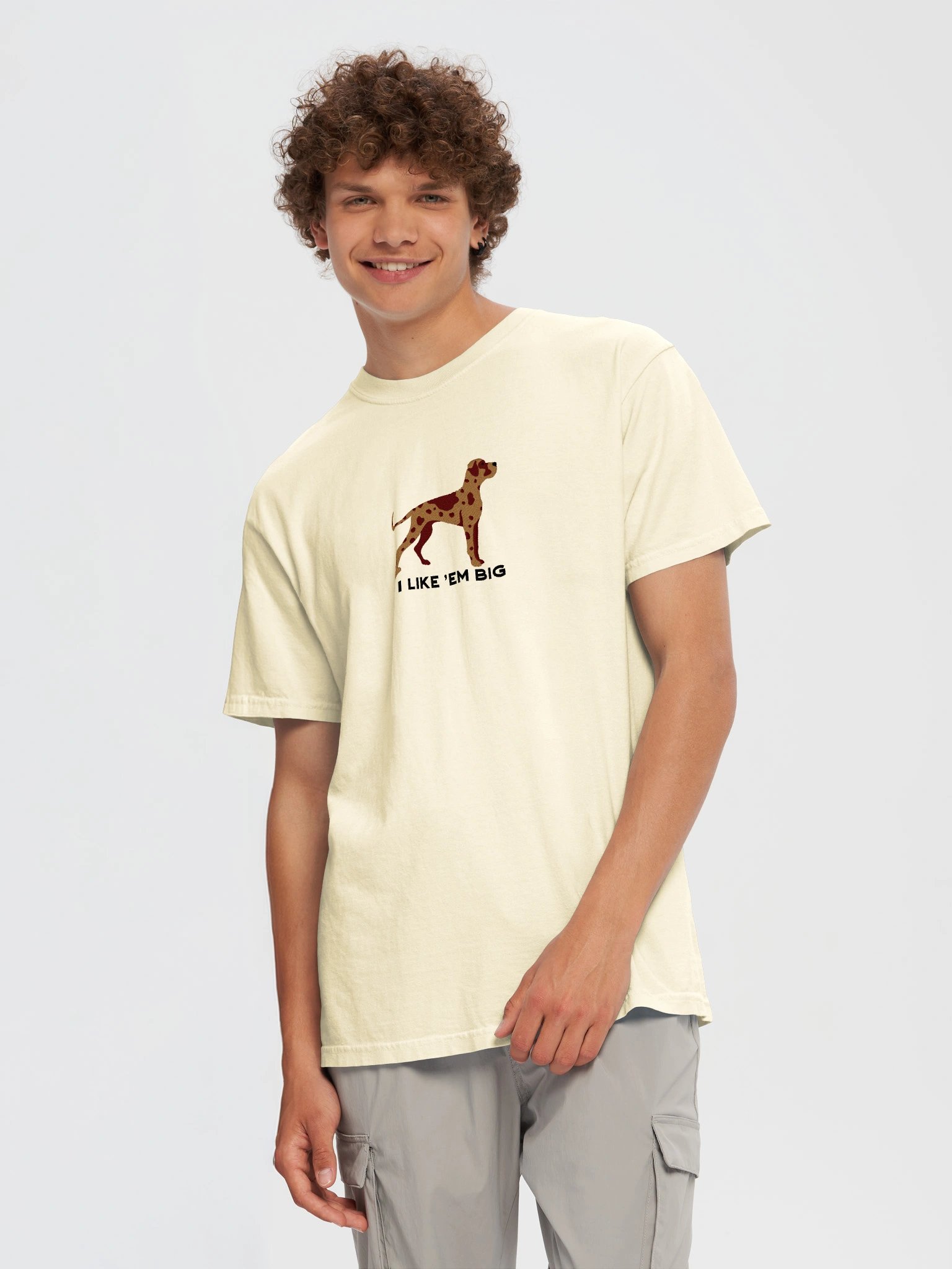 I Like 'Em Big T-Shirt(Embroidered) of a Great Dane(Chocolate Merle) product image (12)