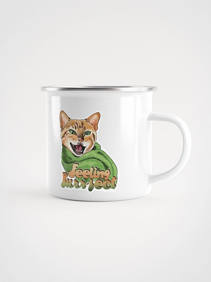Feeling Purr-fect Cat with a scarf Enamel Mug product image (1)