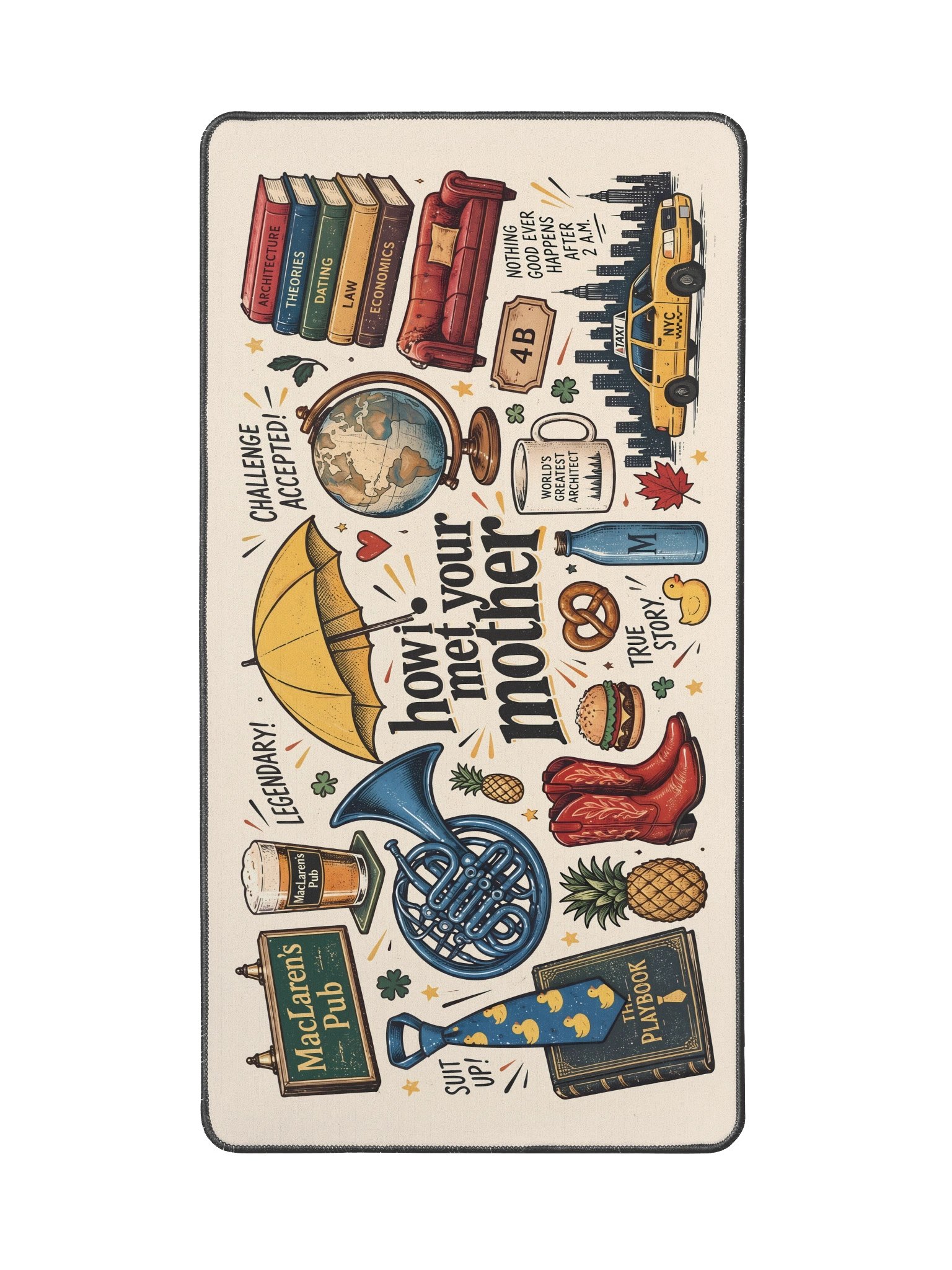 How I Met Your Mother Desk Mat, MacLaren's Pub Illustrated Neoprene Desk Pad product image (4)