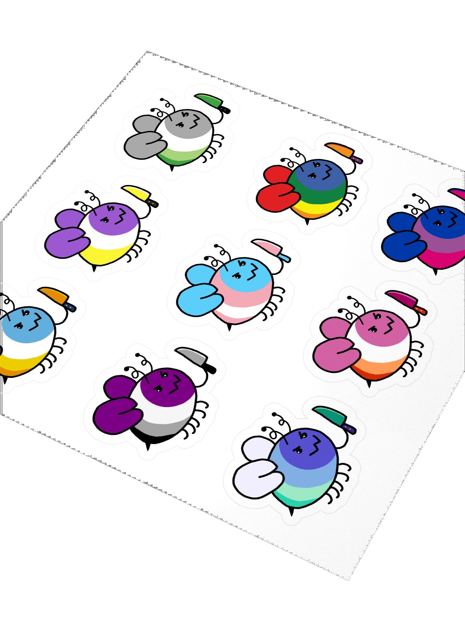 Pride Flag Bee Stickers product image (3)