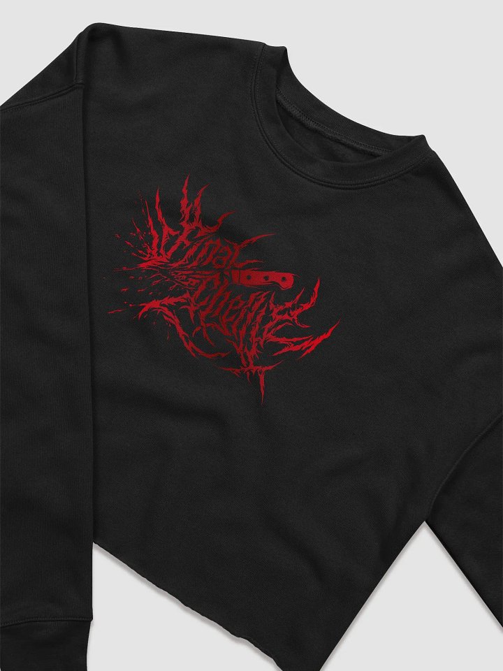 Keep It Metal Red Logo Womens Fleece Crop Top Printed Sweatshirt product image (2)