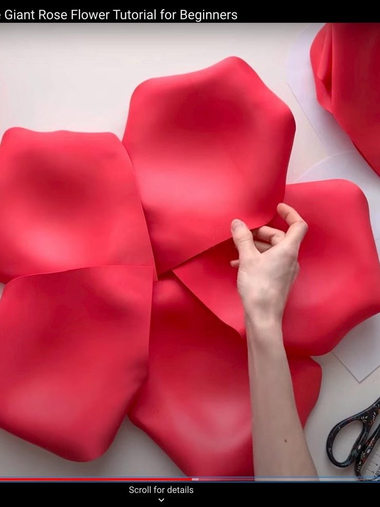 Giant Foam Rose for Wall Decor: Templates + Materials Checklist with links + Video Tutorial on YouTube product image (9)