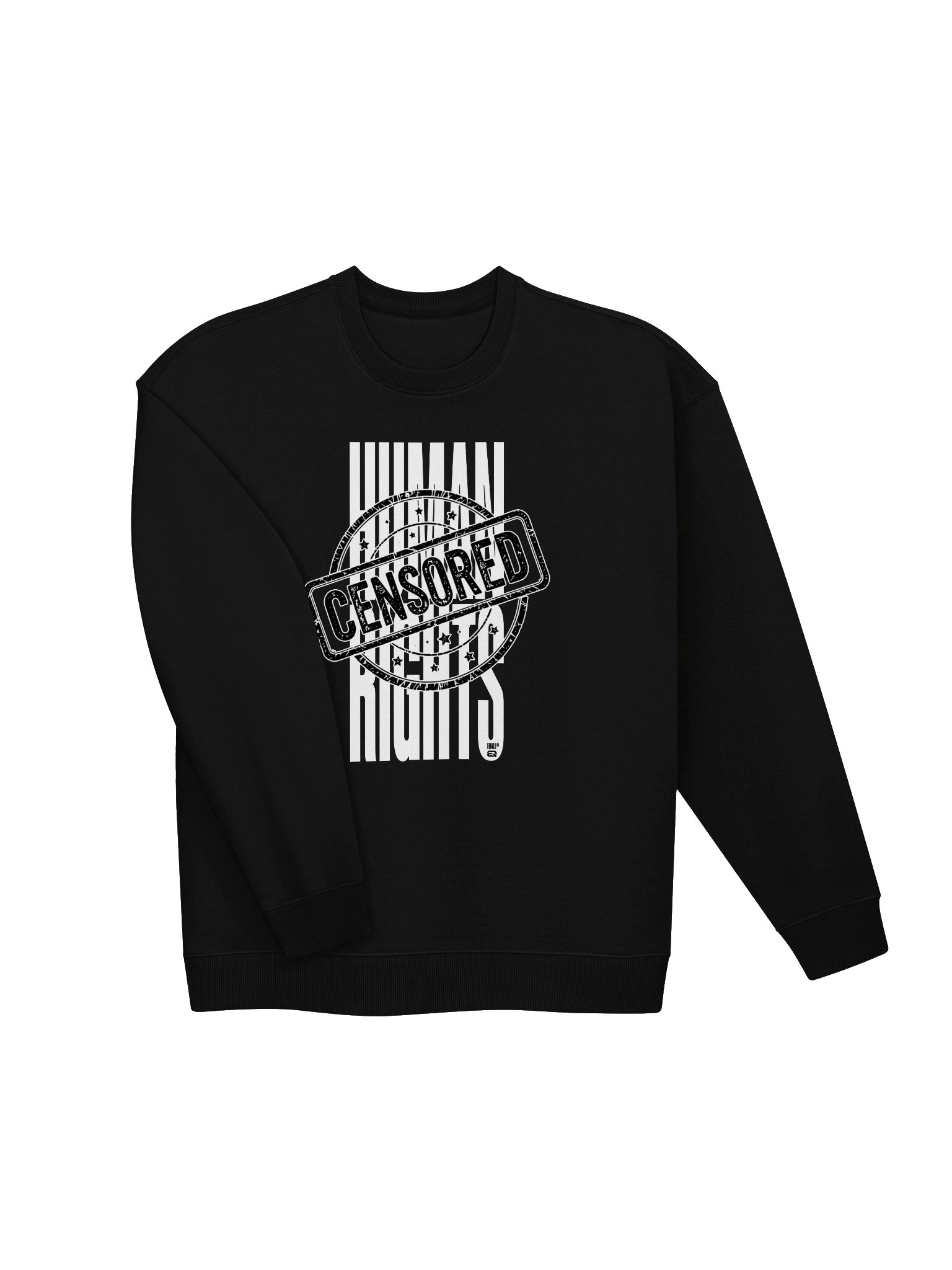 EQALL® Essentials Censored Human Rights Oversized Unisex Organic Sweatshirt_Black / White product image (14)