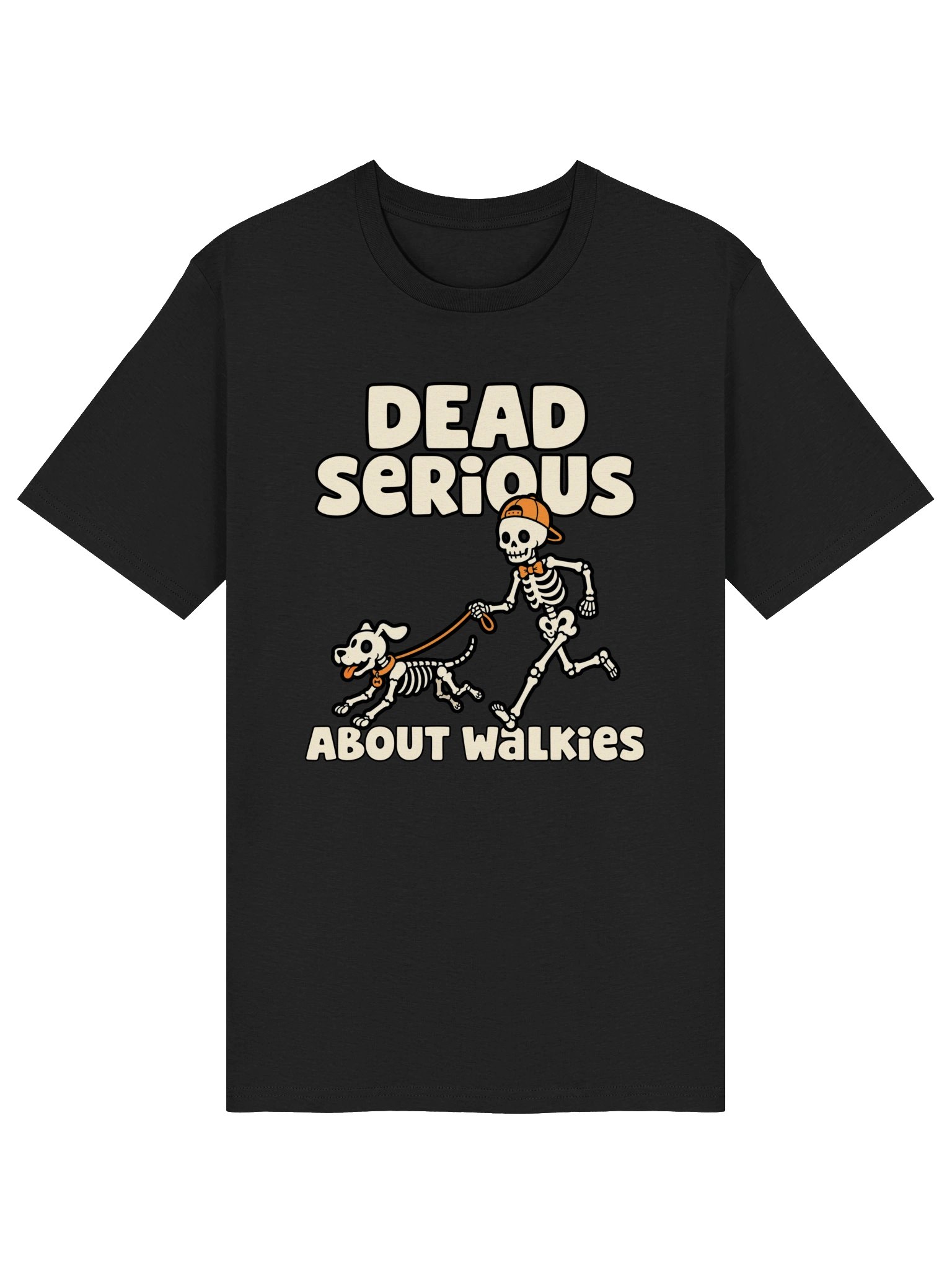 Dead Serious About Walkies Skeleton Halloween Tee product image (1)