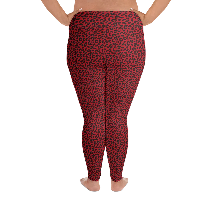 Bold Red Leopard Print Plus Size Leggings product image (2)