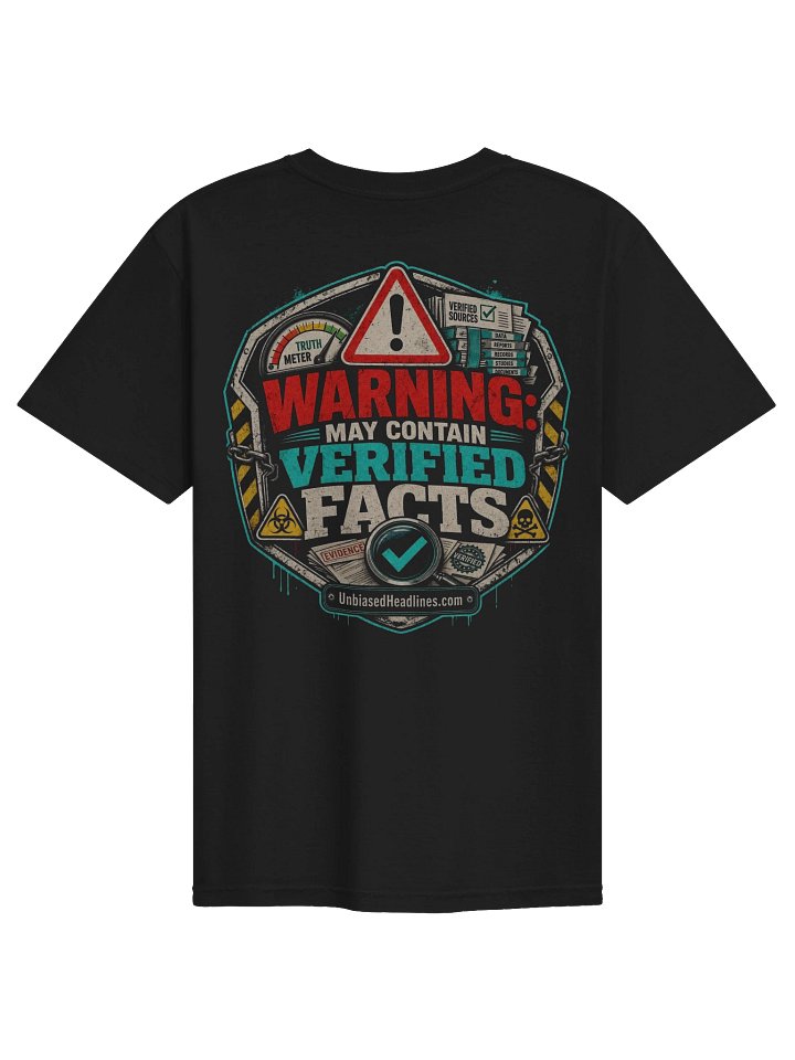Warning: May Contain Verified Facts Tee - Back Print with Pocket Logo product image (2)