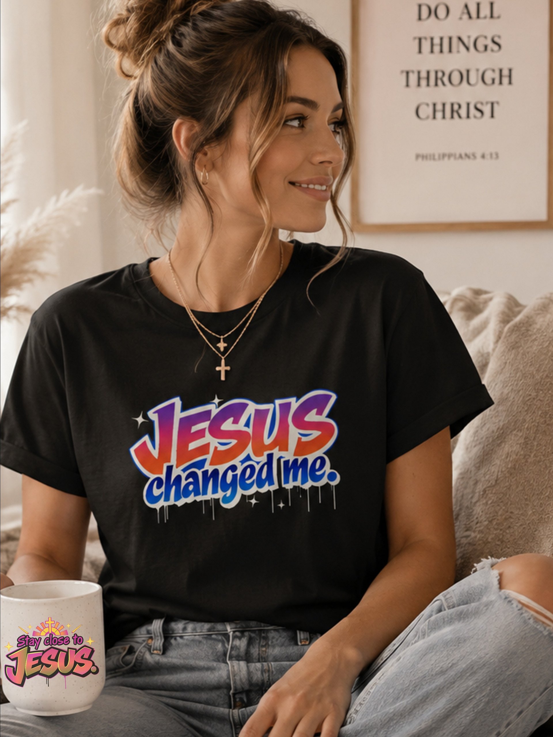 Jesus Changed Me Graffiti T-shirt product image (5)