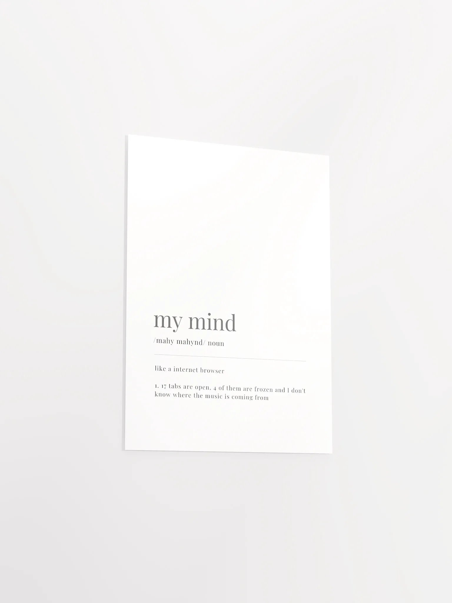 My Mind Definition Poster Print product image (3)