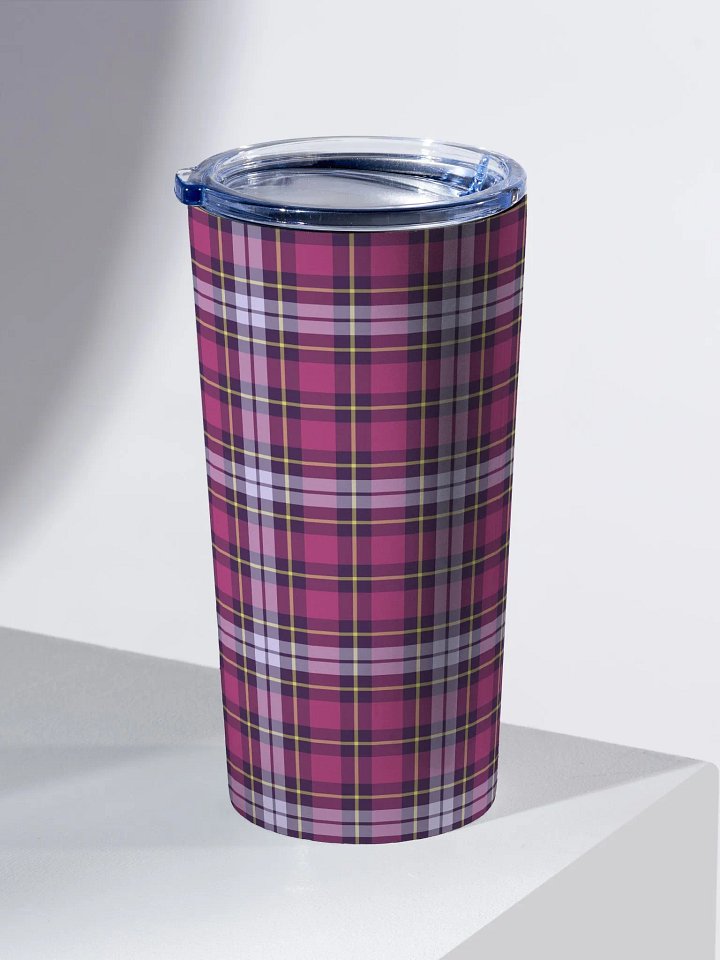 Bright Purple Plaid Travel Tumbler product image (1)