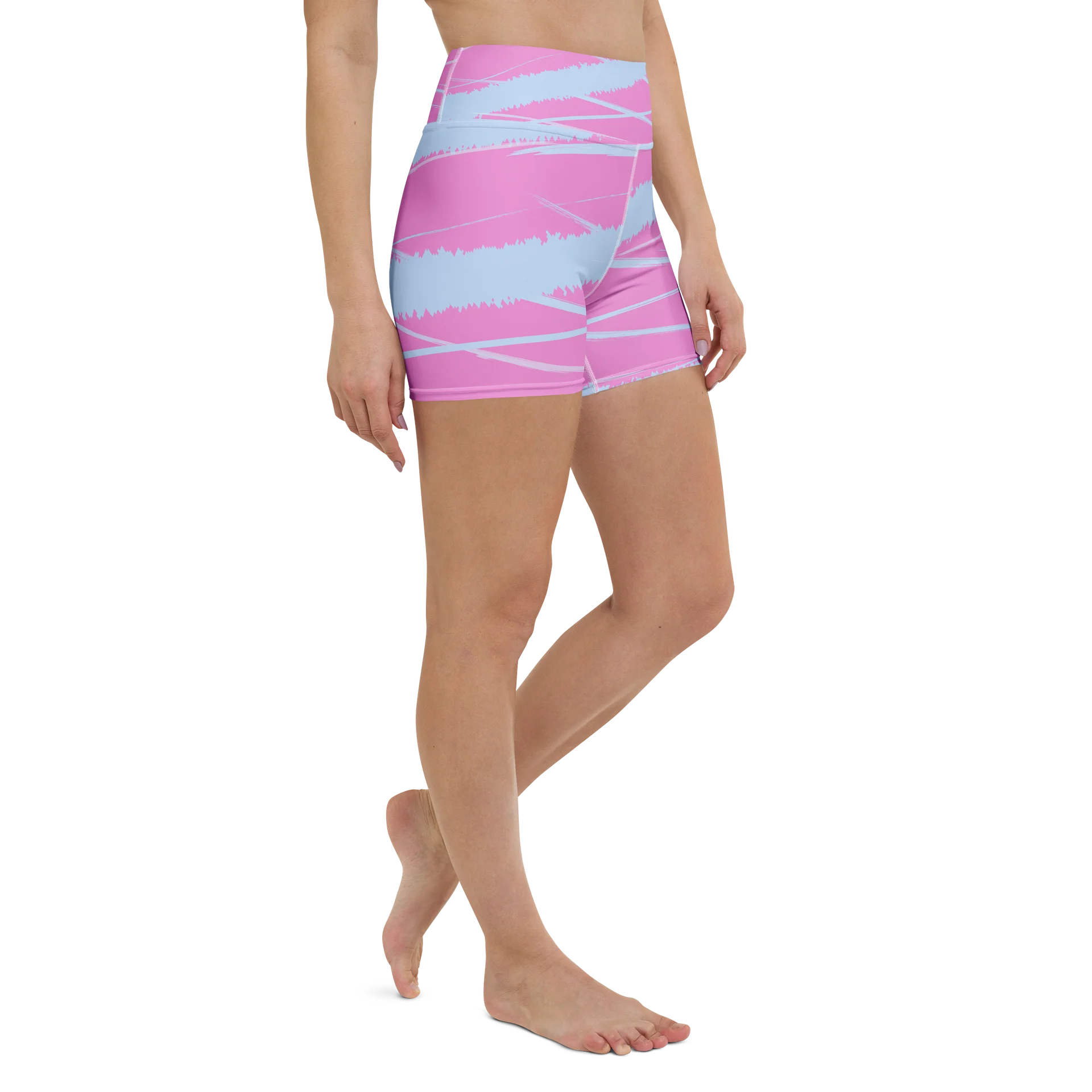 Abstract Pink Flow Yoga Shorts product image (3)