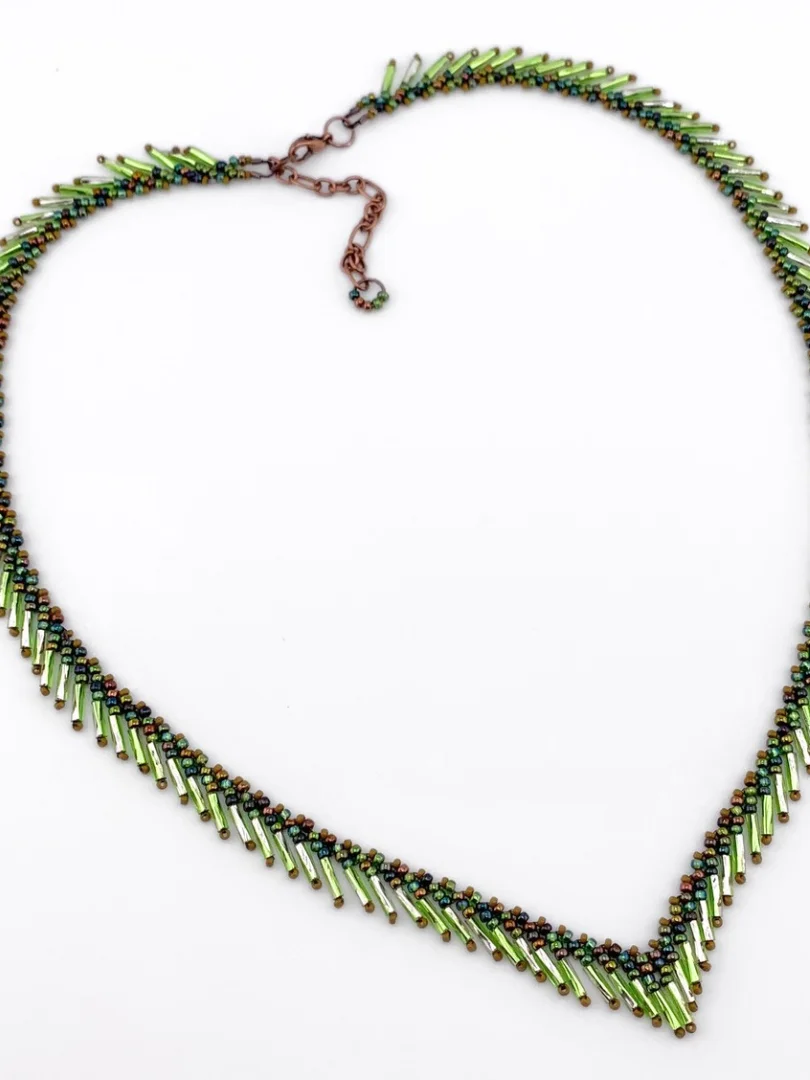 Beading Pattern - Bugle Fringe V Necklace product image (8)