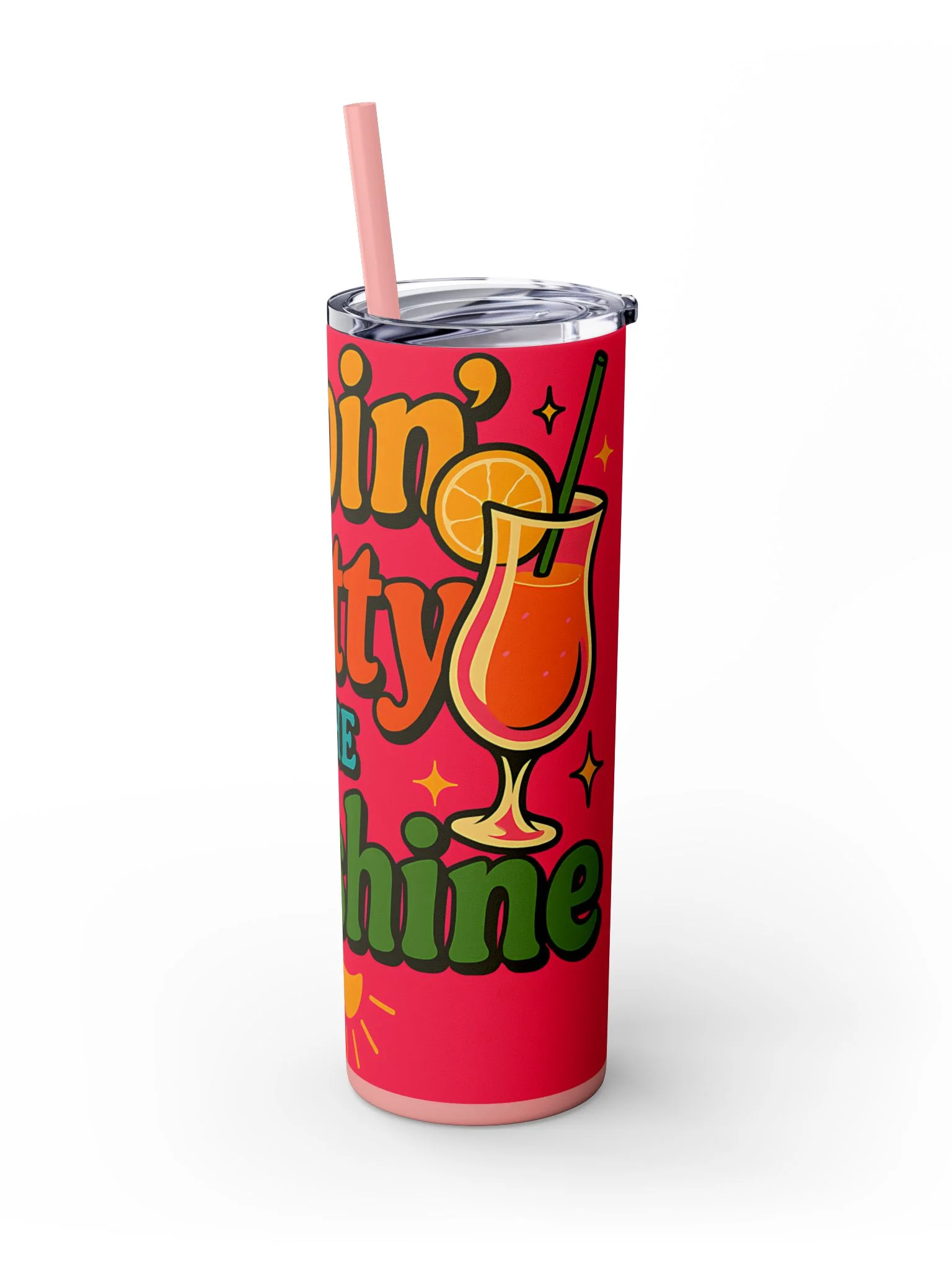 Sippin’ Pretty in the Sunshine Tumbler Wrap Bright Summer Drink PNG Sublimation Design product image (5)