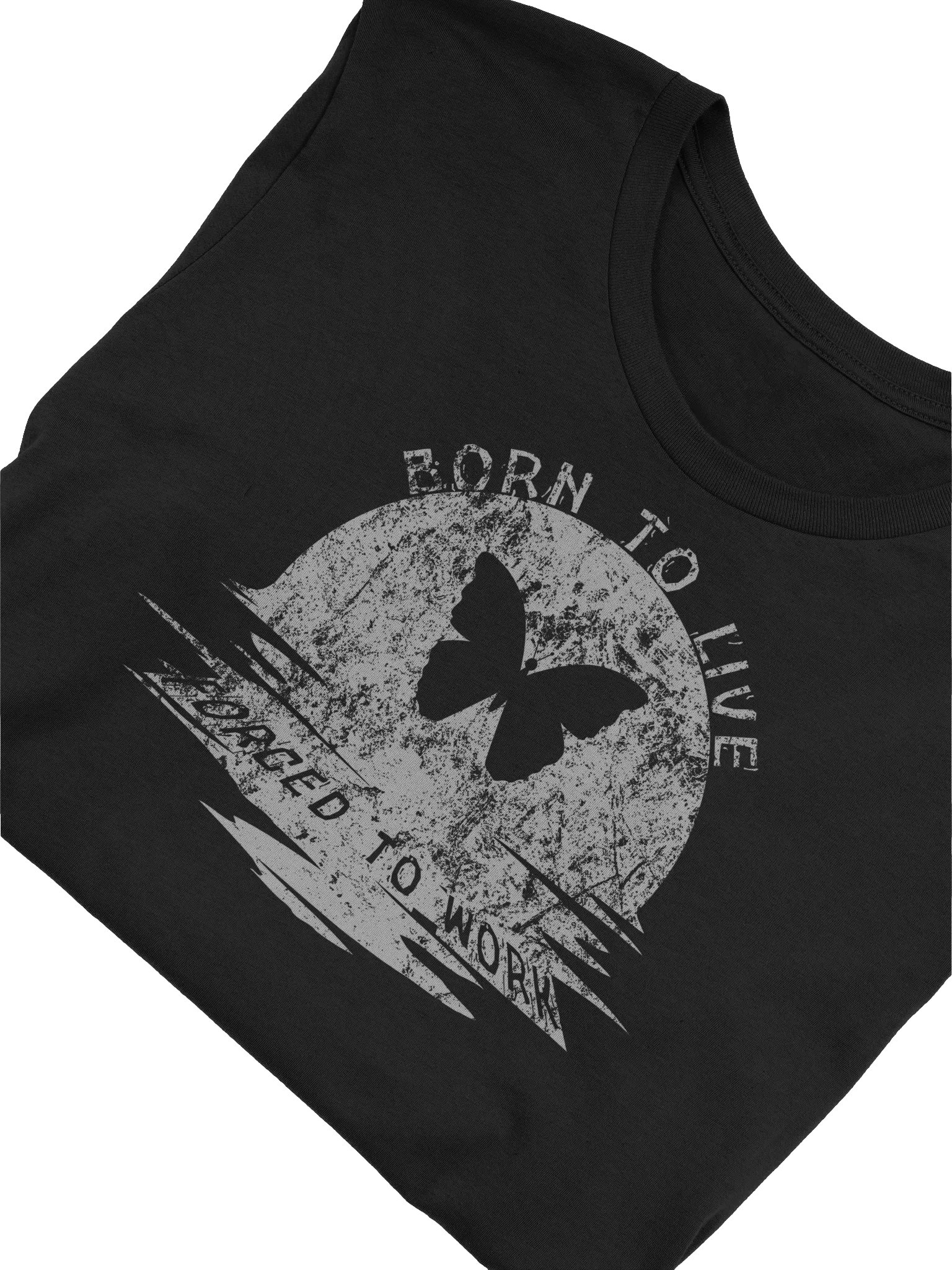 Born To Live Forced To Work Butterfly T-Shirt - Funny Retro Grunge Gift product image (45)