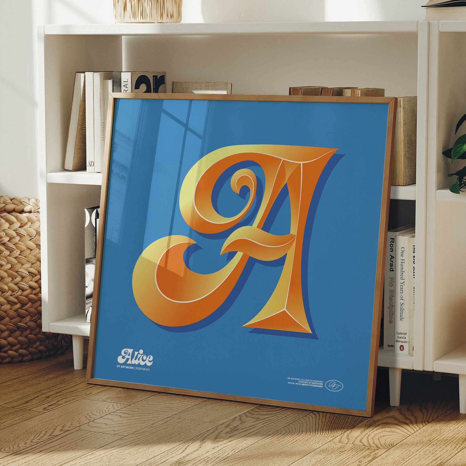 Custom Retro Name Letter Art Print product image (7)