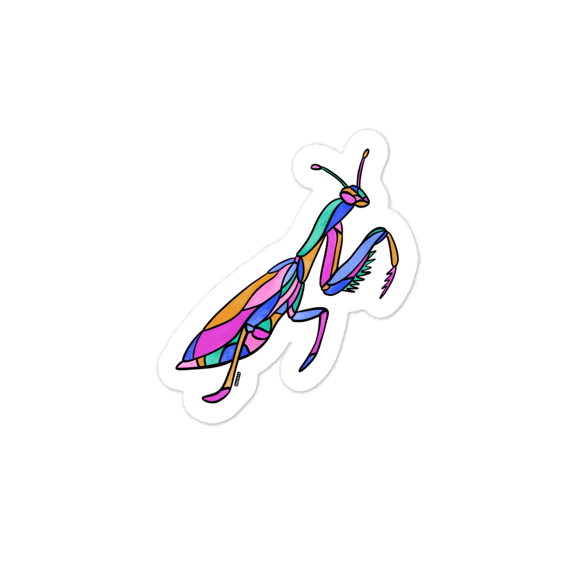 Stain Glass Praying Mantis Sticker product image (1)