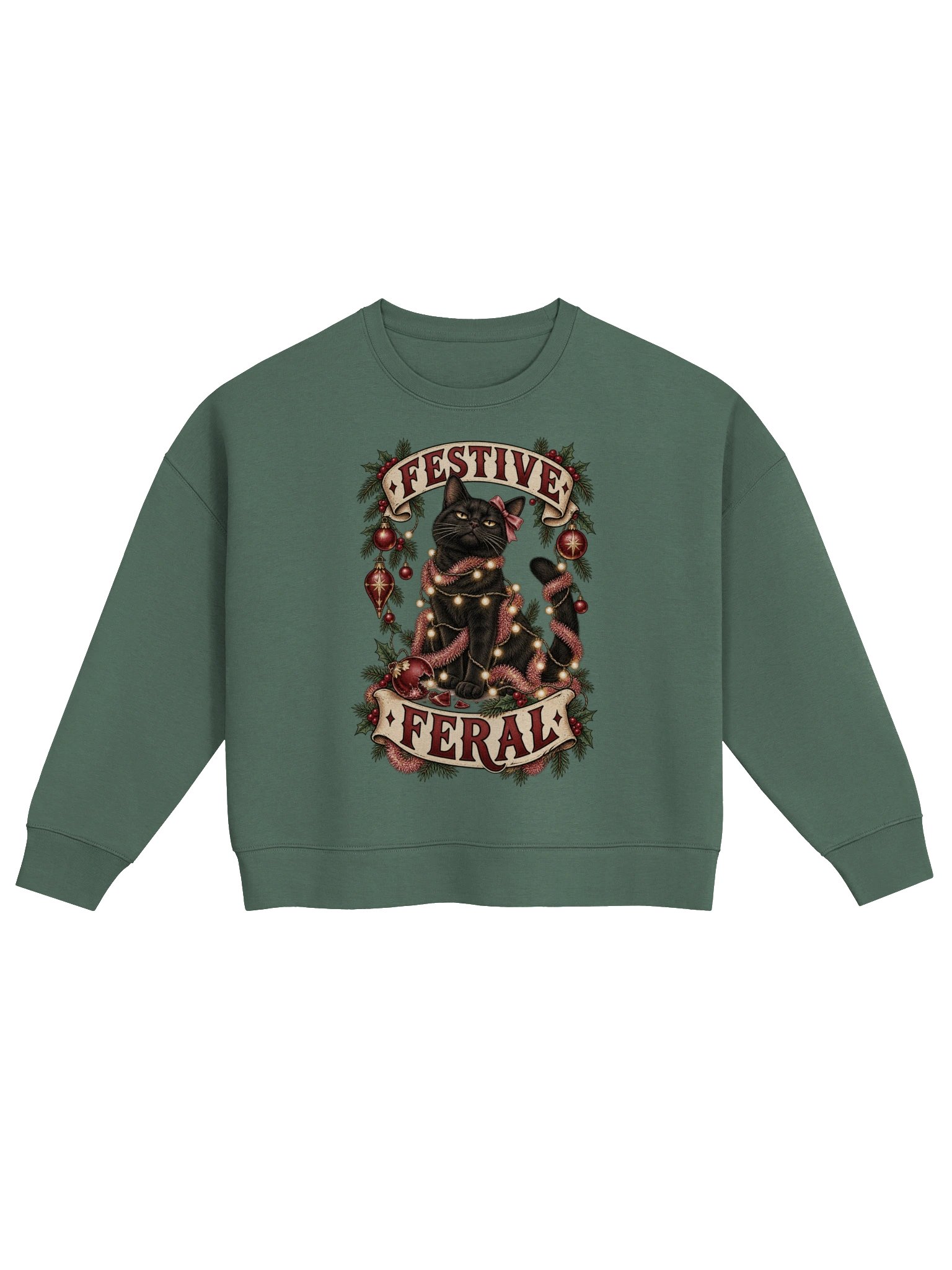 Festive Feral Cat Christmas Sweatshirt product image (1)