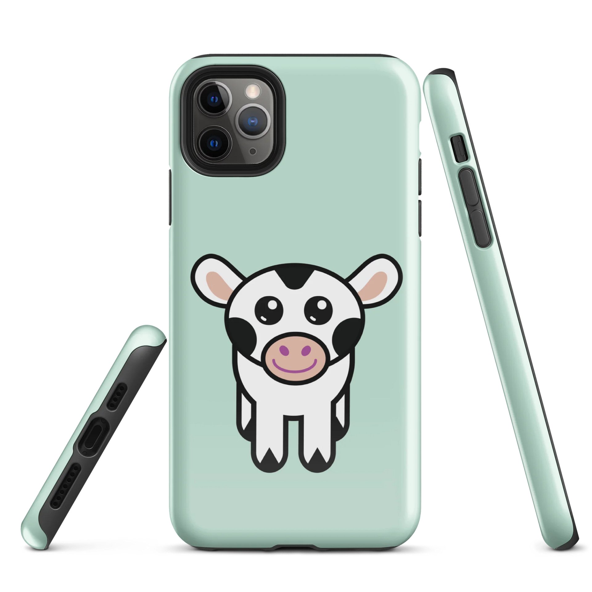 Calfee the Friendly Cow iPhone case - light green product image (5)