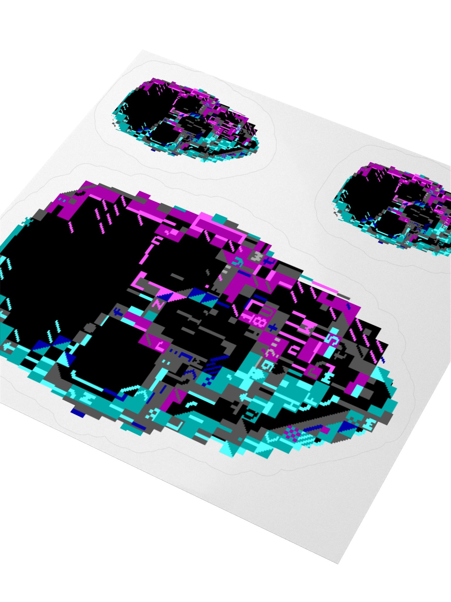Cyberpunk ASCII Glitch Skull Stickers product image (7)