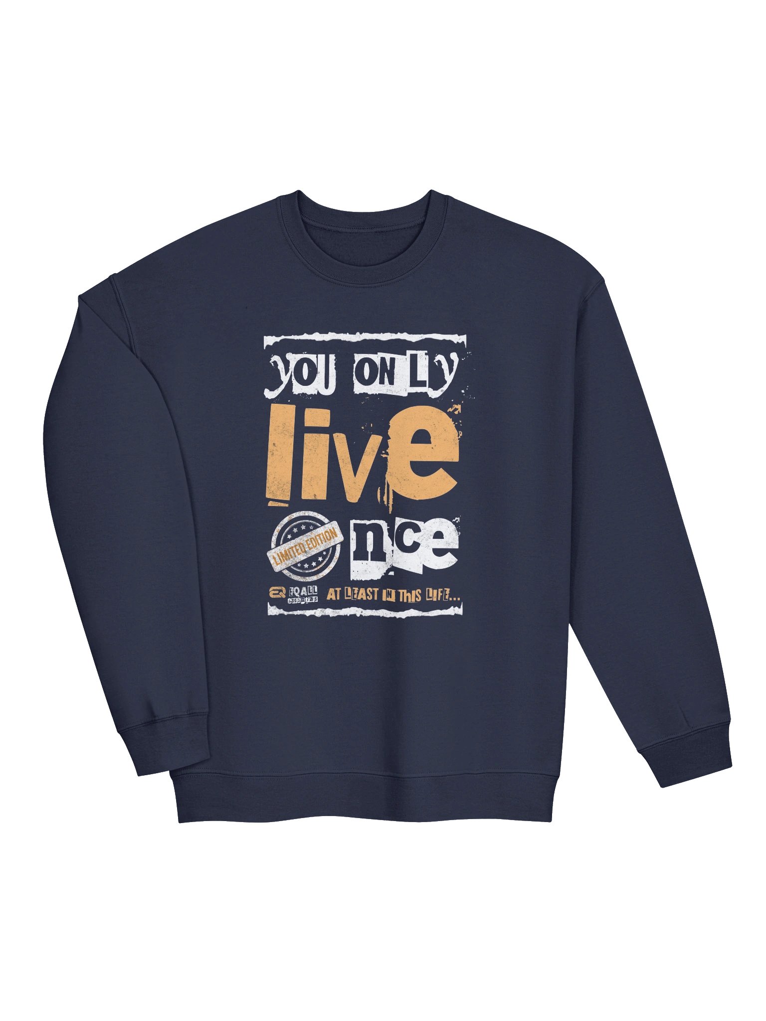 You Only Live Once! Crewneck Gildan Sweatshirt_R3CVR.i mode by EQALL® Essentials_Mustard product image (15)