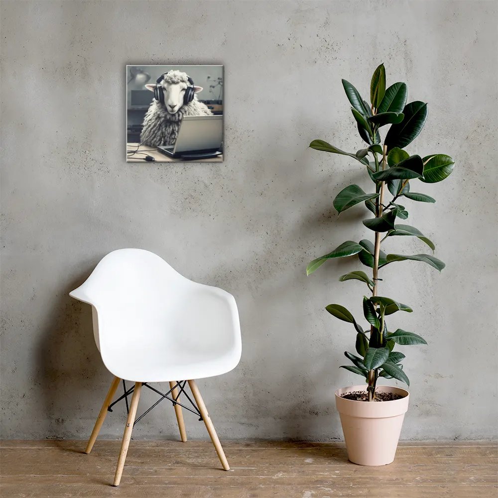 Sheep With Headphones And Laptop Wall Art product image (6)