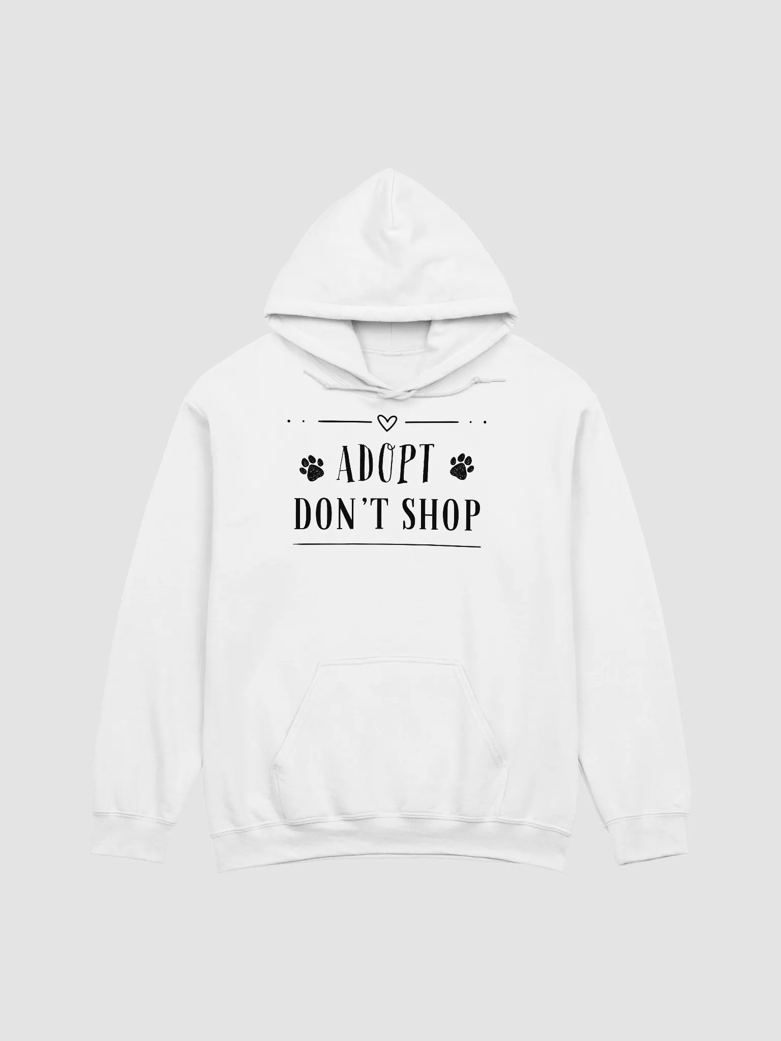 Adopt Don't Shop, black letters on Gildan 18500 Hoodie product image (2)
