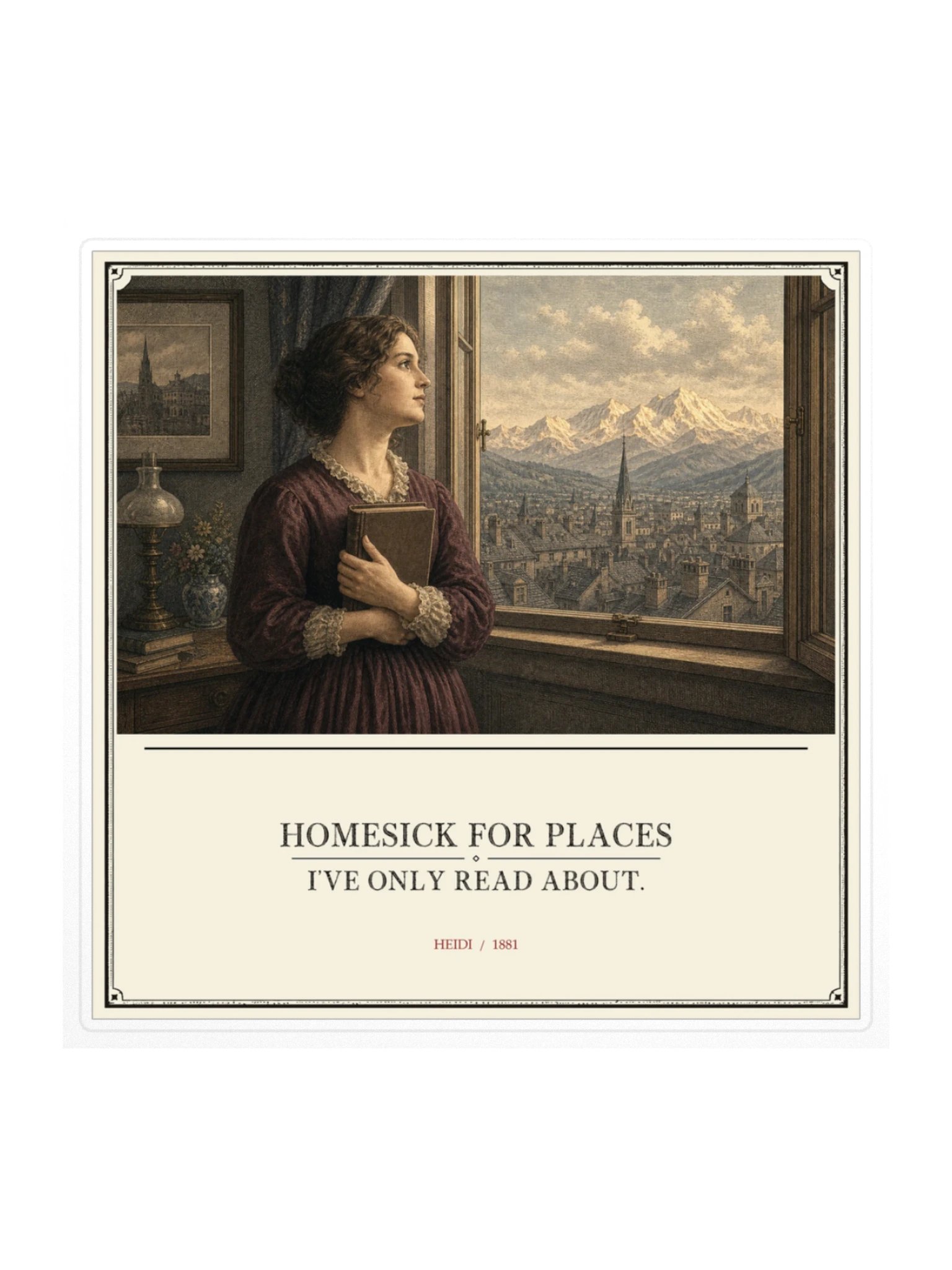 Homesick For Places Ve Only Read About -- Heidi Sticker product image (1)