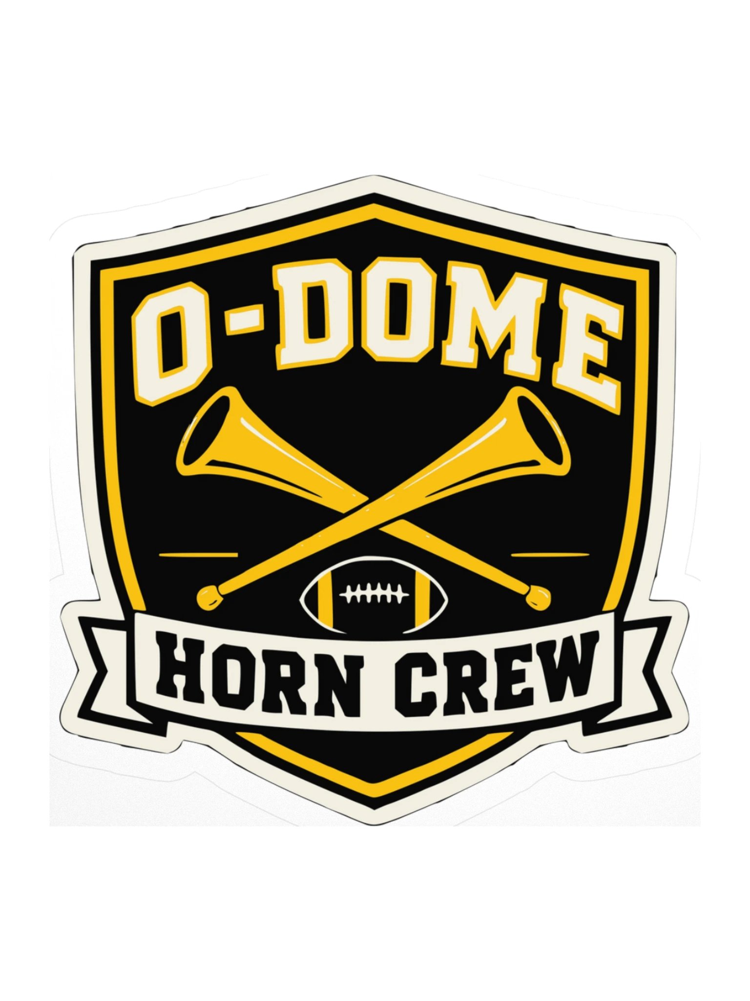 O-Dome Horn Crew Ribbon Crest — Kiss-Cut Sticker product image (1)