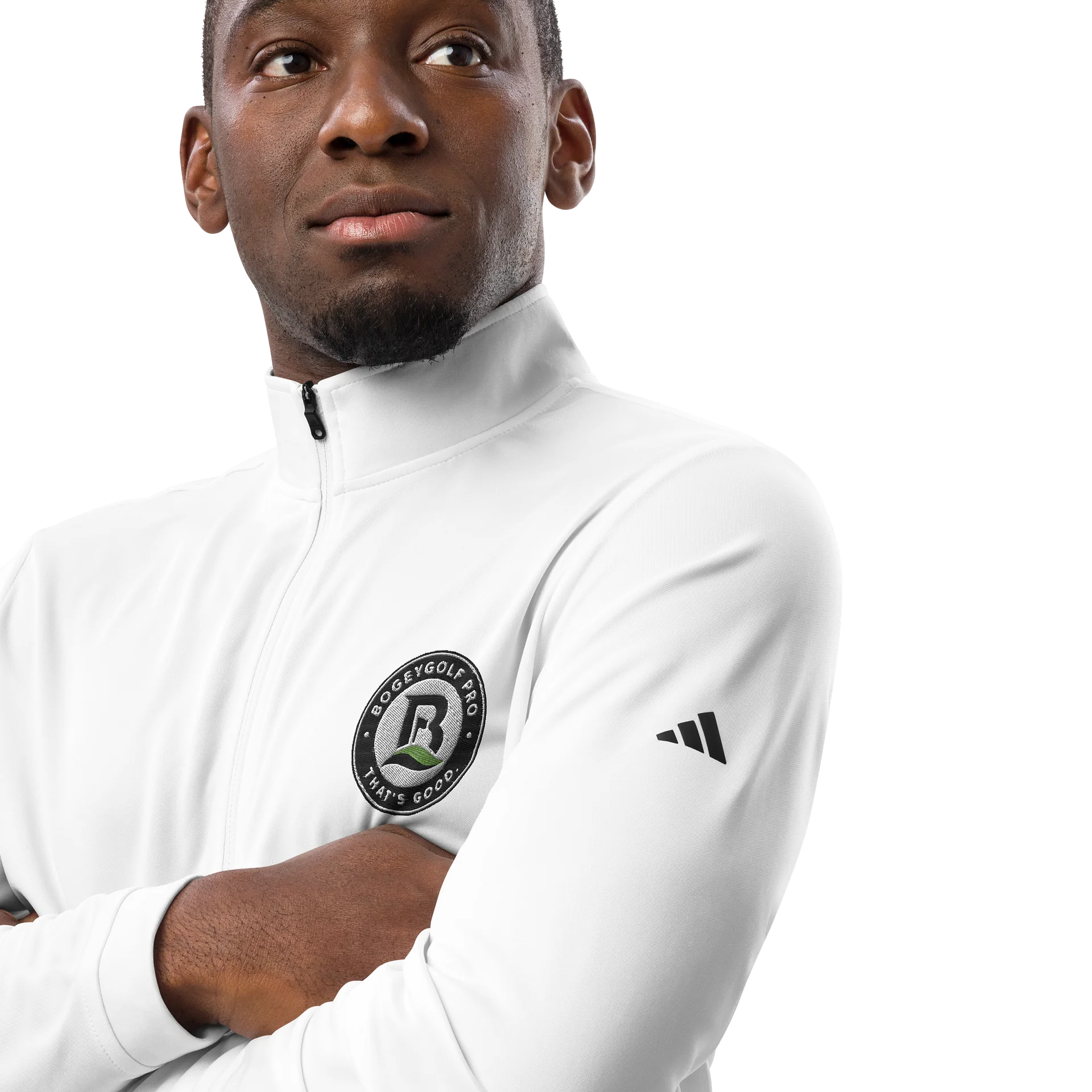 White Adidas Quarter Zip product image (6)