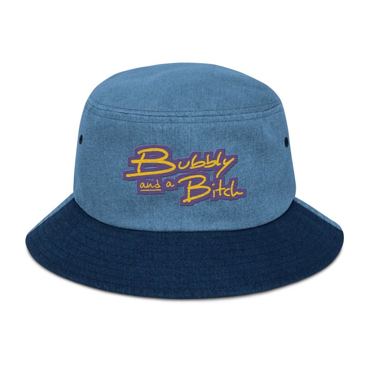 Bubbly and a B*tch (tulip design) denim bucket hat product image (1)