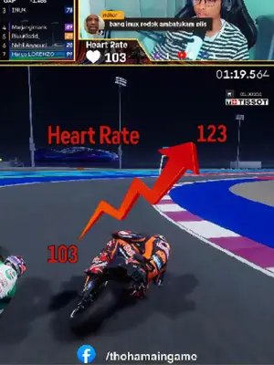 Battle di sisa-sisa ban🥶 My heart beat says it all📈🫀 @pulsoid | #motogp #motogp24 #thohamaingame #SpooktoberClipsContestPulsoid #fypシ
